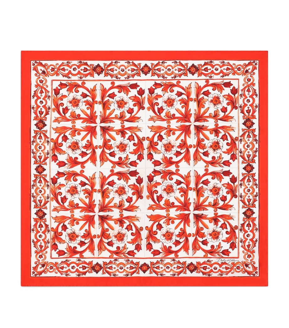 Dolce&Gabbana Silk Majolica Print Foulard Maiolica Ora Image 1