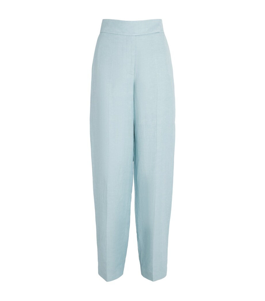 Joseph Womens Linen-Blend Aix Trousers Chambray Image 1
