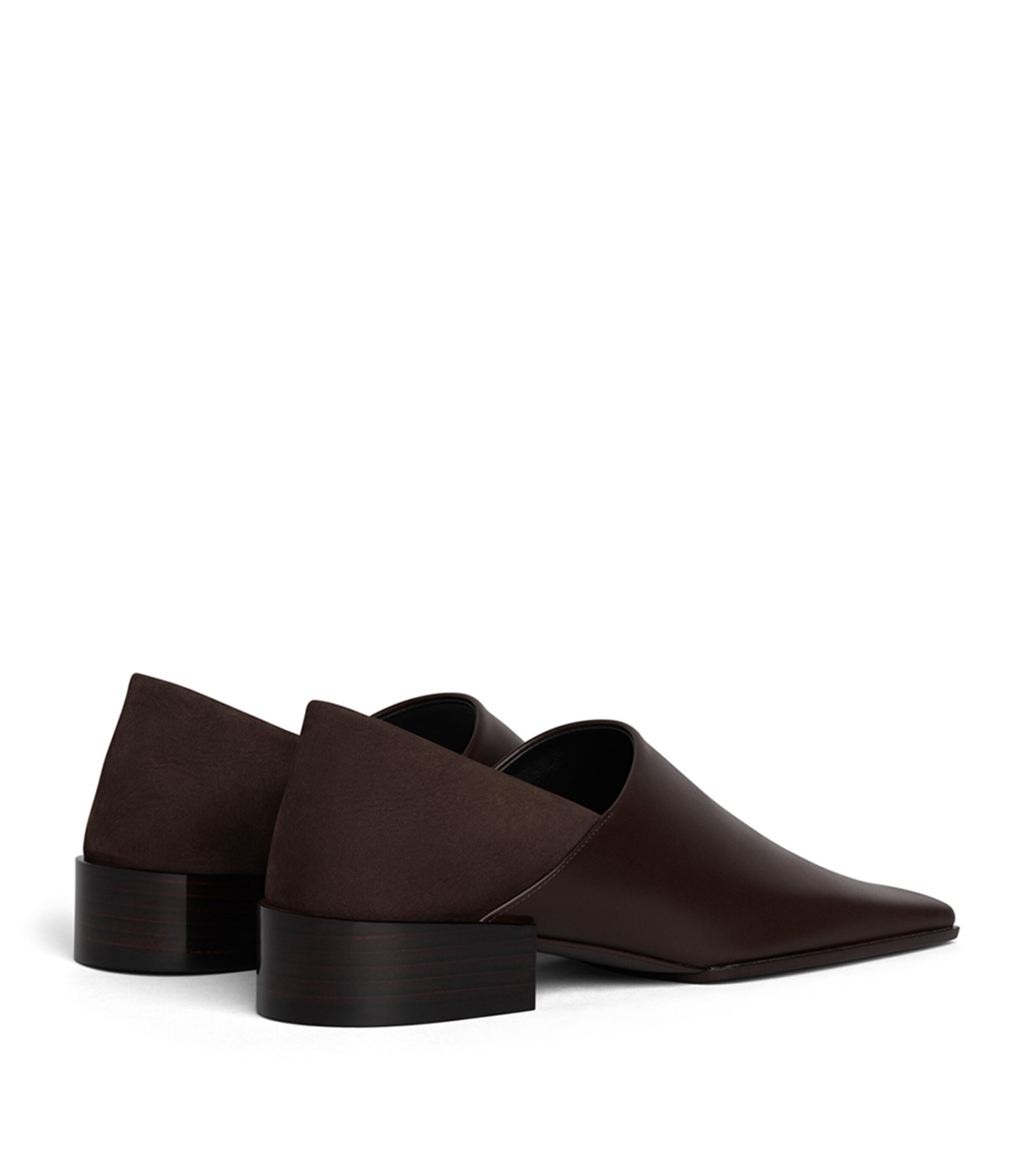 Alaïa Leather-Suede Square-Toe Loafers Marron Fonce Image 3
