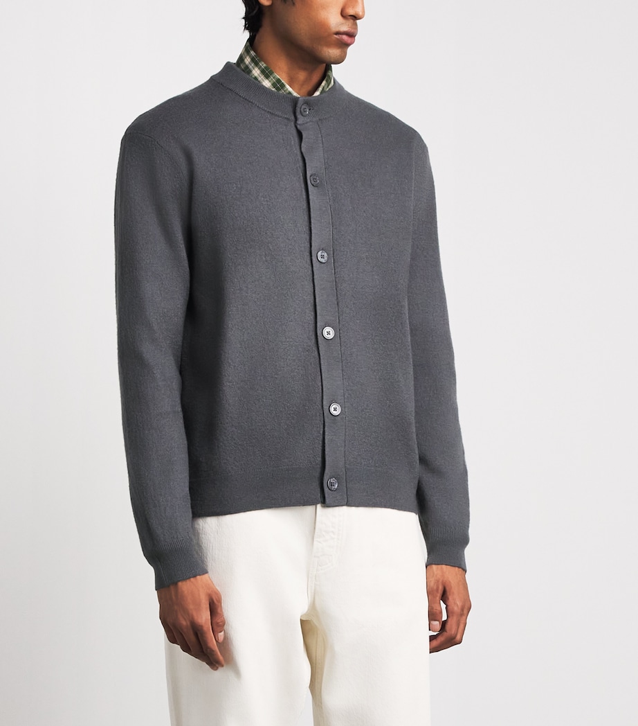 NN.07 Mens Wool Jasper Cardigan Charcoal Mist Image 4
