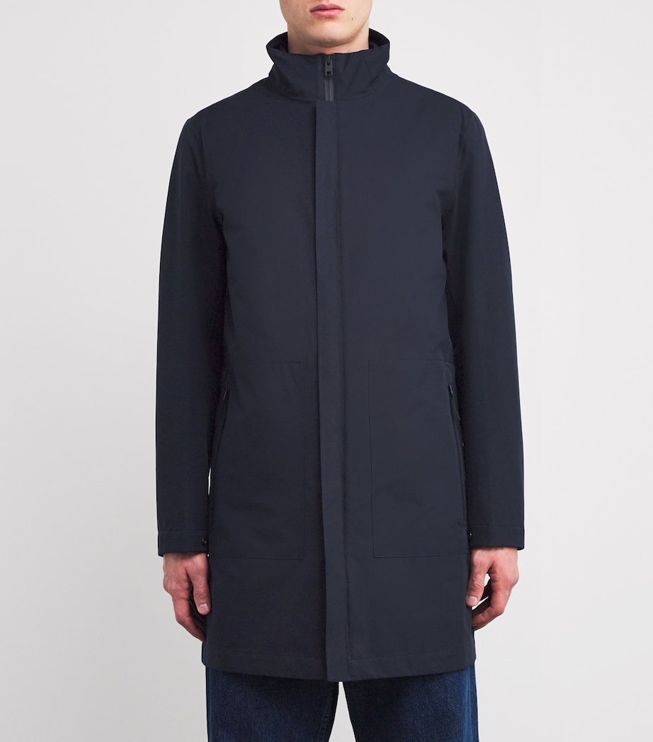 Woolrich Mens Waterproof 2-In-1 Car Coat Melton Blue Image 3