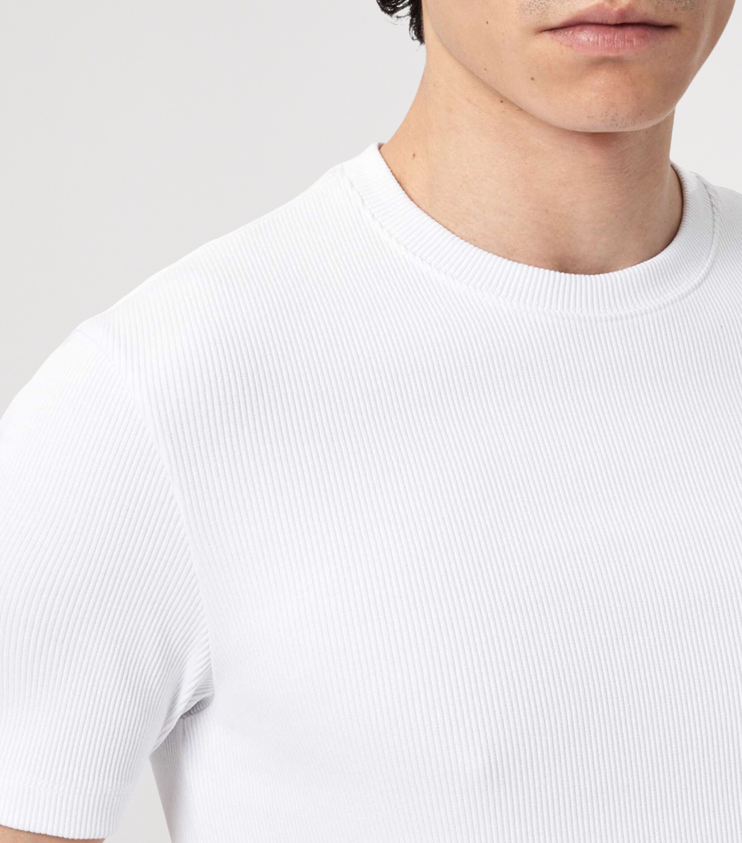 AllSaints Mens Organic Cotton-Blend Theo T-Shirt Optic White Image 5