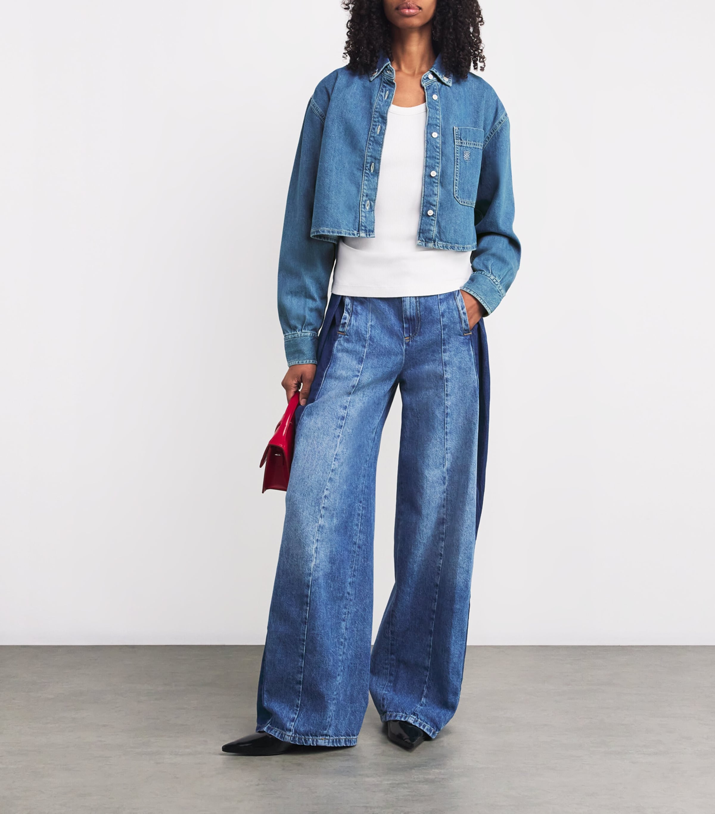 Denim Cropped Shirt BLUE JEAN Image 2