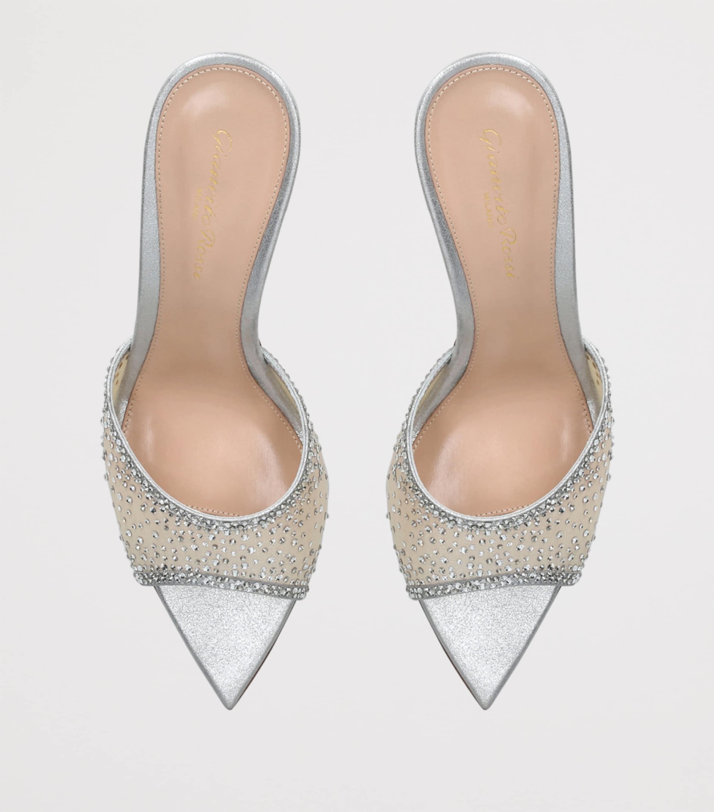 Embellished Rania Heeled Mules 85 SILVER COM Image 4