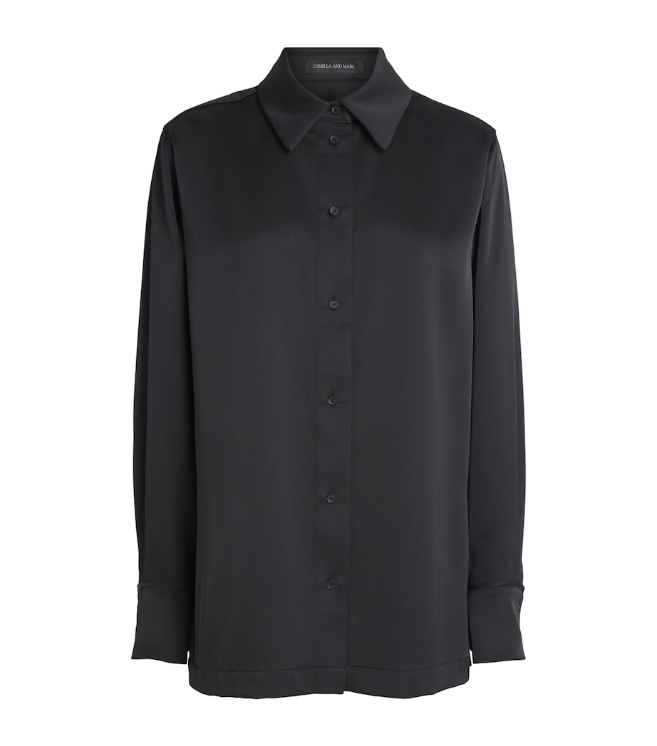 CAMILLA AND MARC Womens Satin Ground Shirt Dblk Black Image 1
