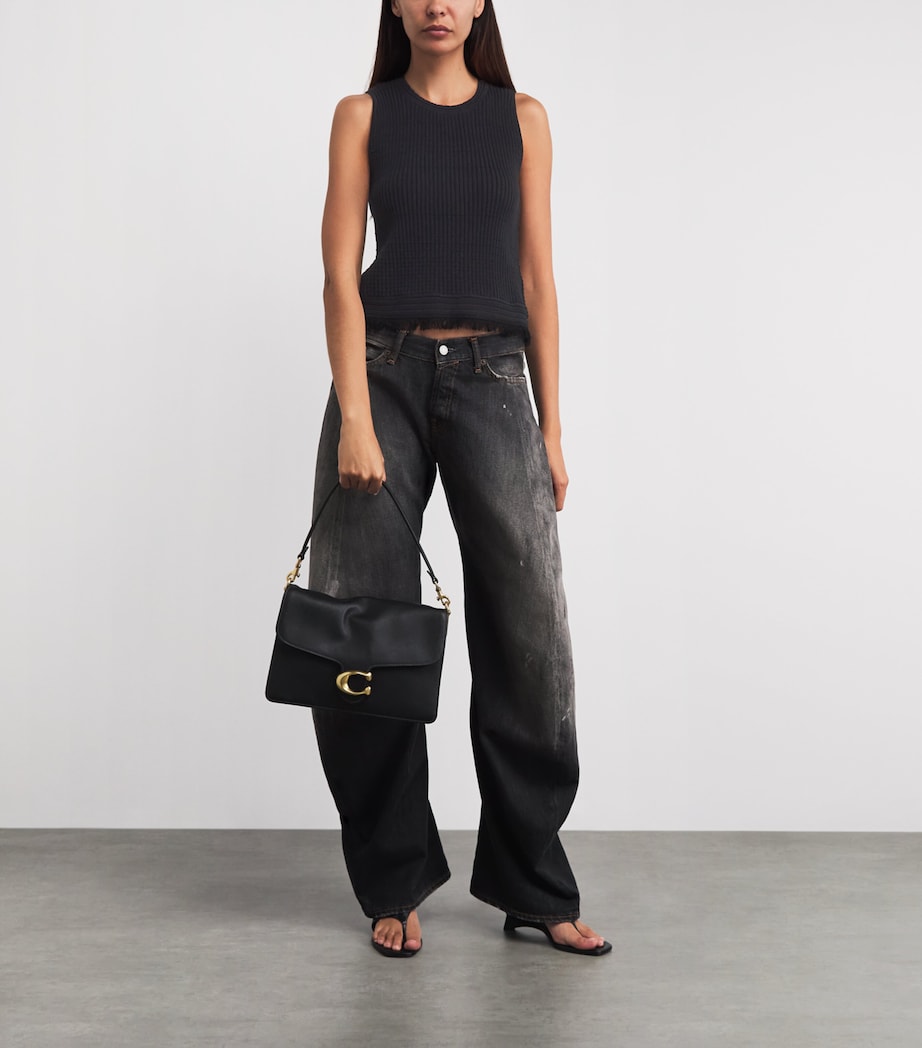 Rag & Bone Womens Distressed Ayan Tank Top Black Image 2