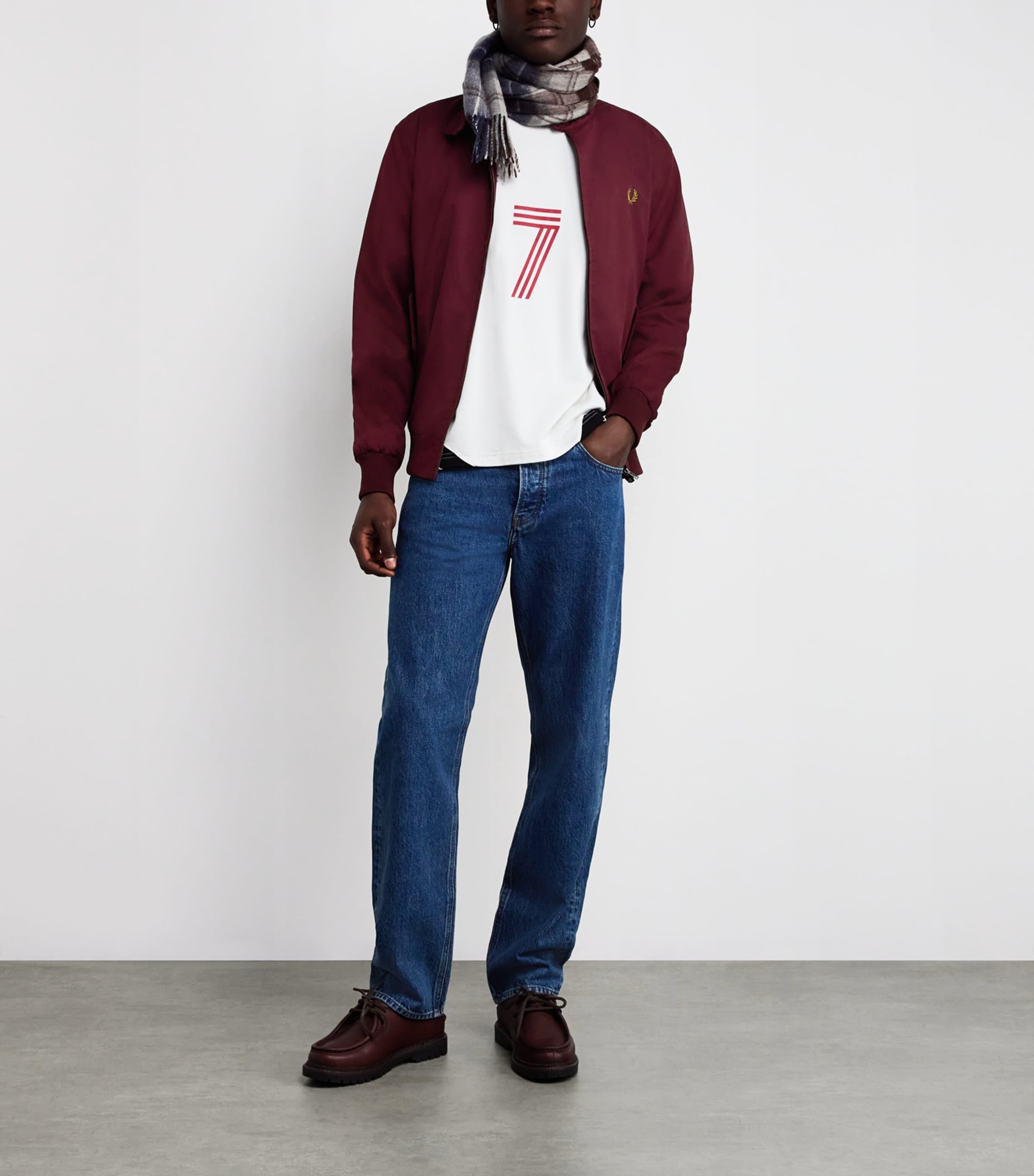 Cotton-Blend Harrington Jacket 597-OXBLOOD Image 2