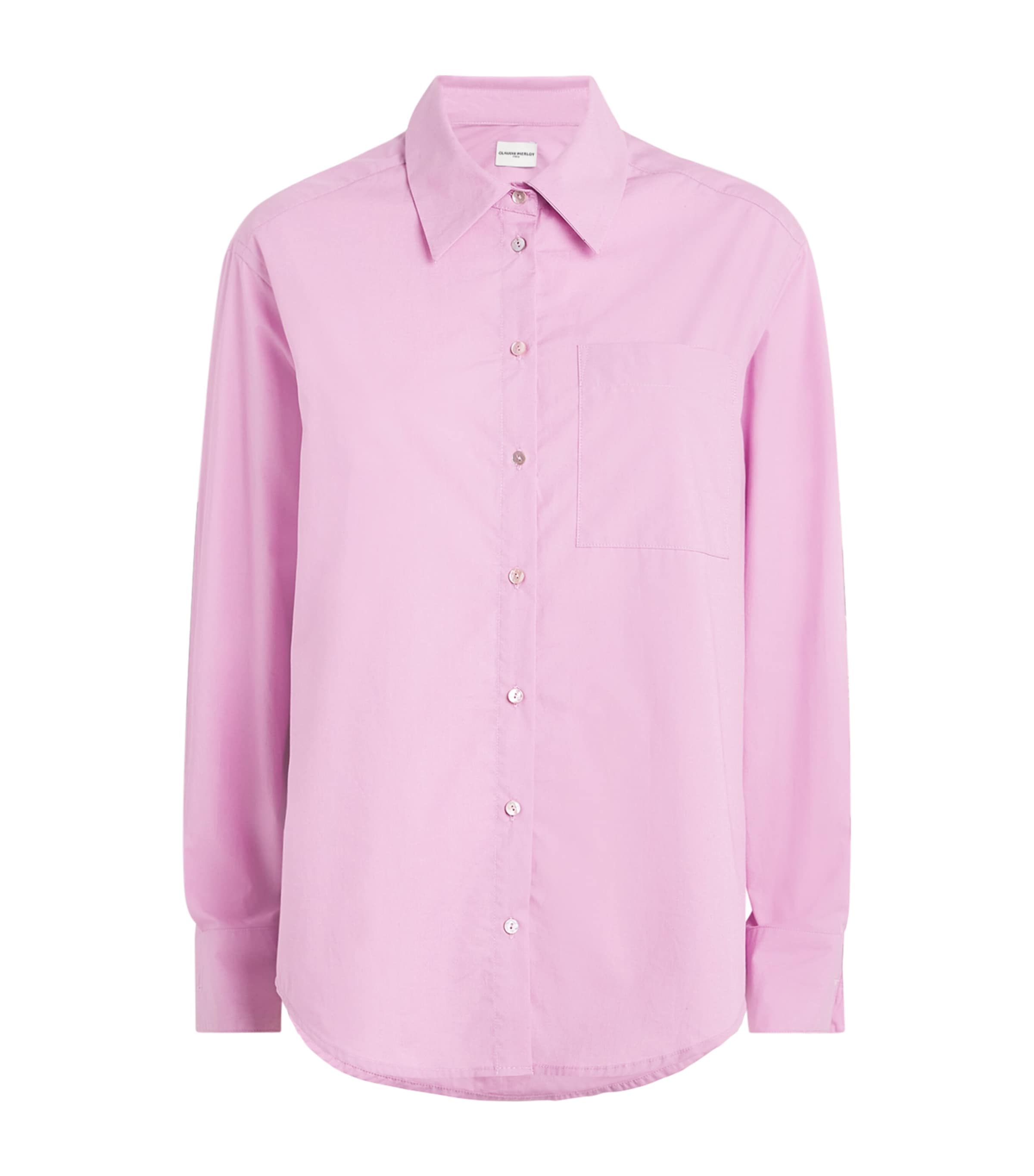 Claudie Pierlot Cotton Long-sleeve Shirt In Pink