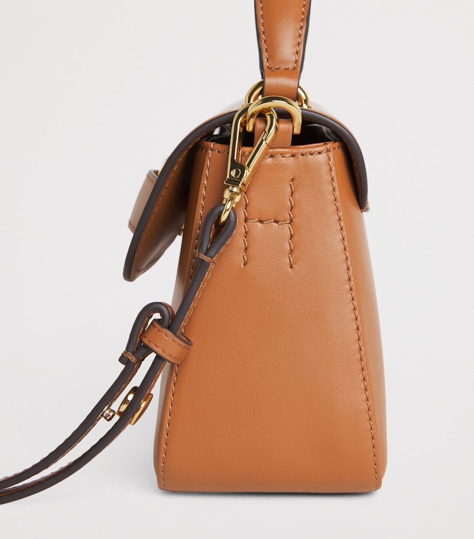 Harrods Leather Snaffle Top-Handle Bag Tan Image 6