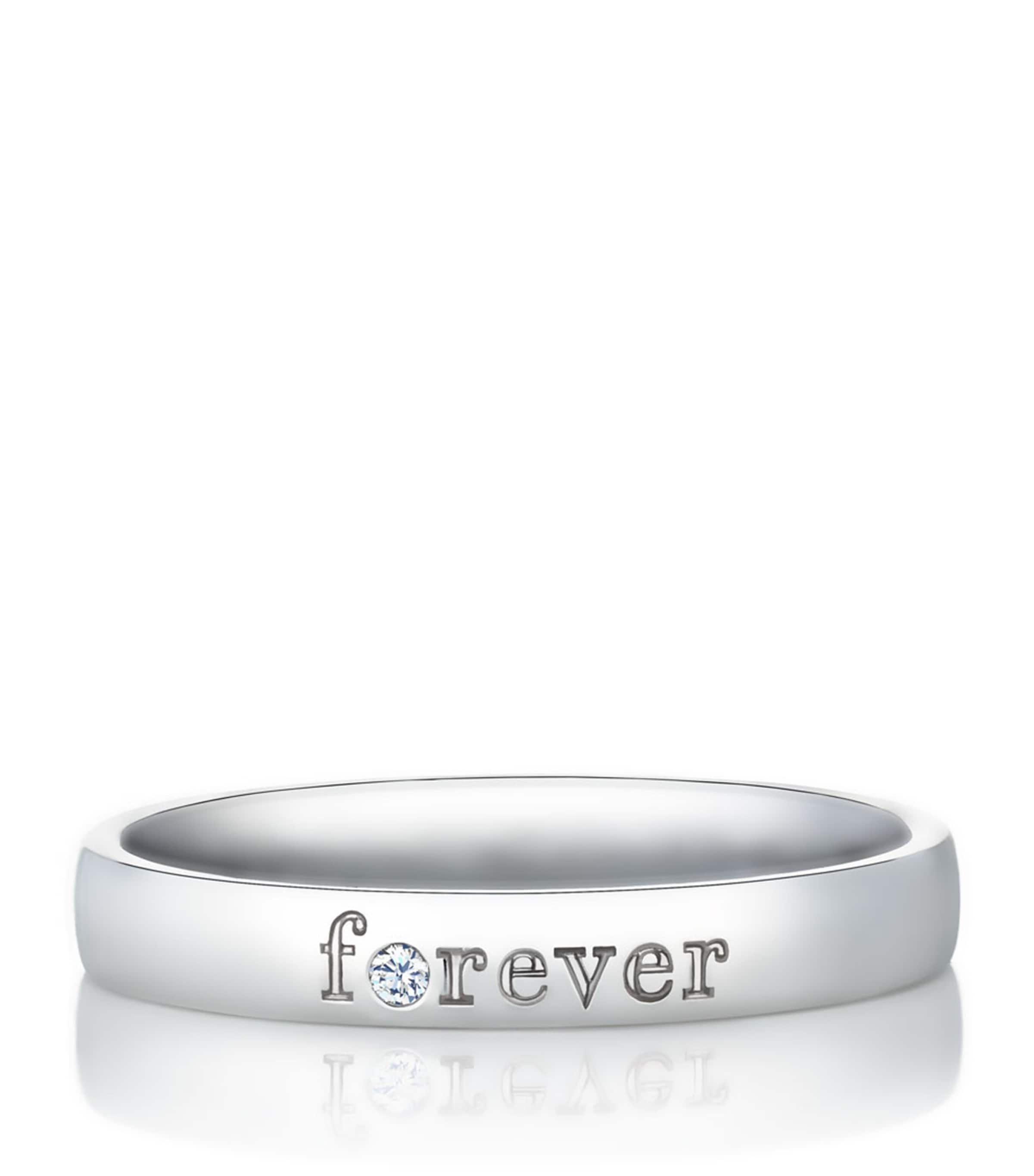 Shop De Beers Platinum And Diamond  Forever Band In Silver