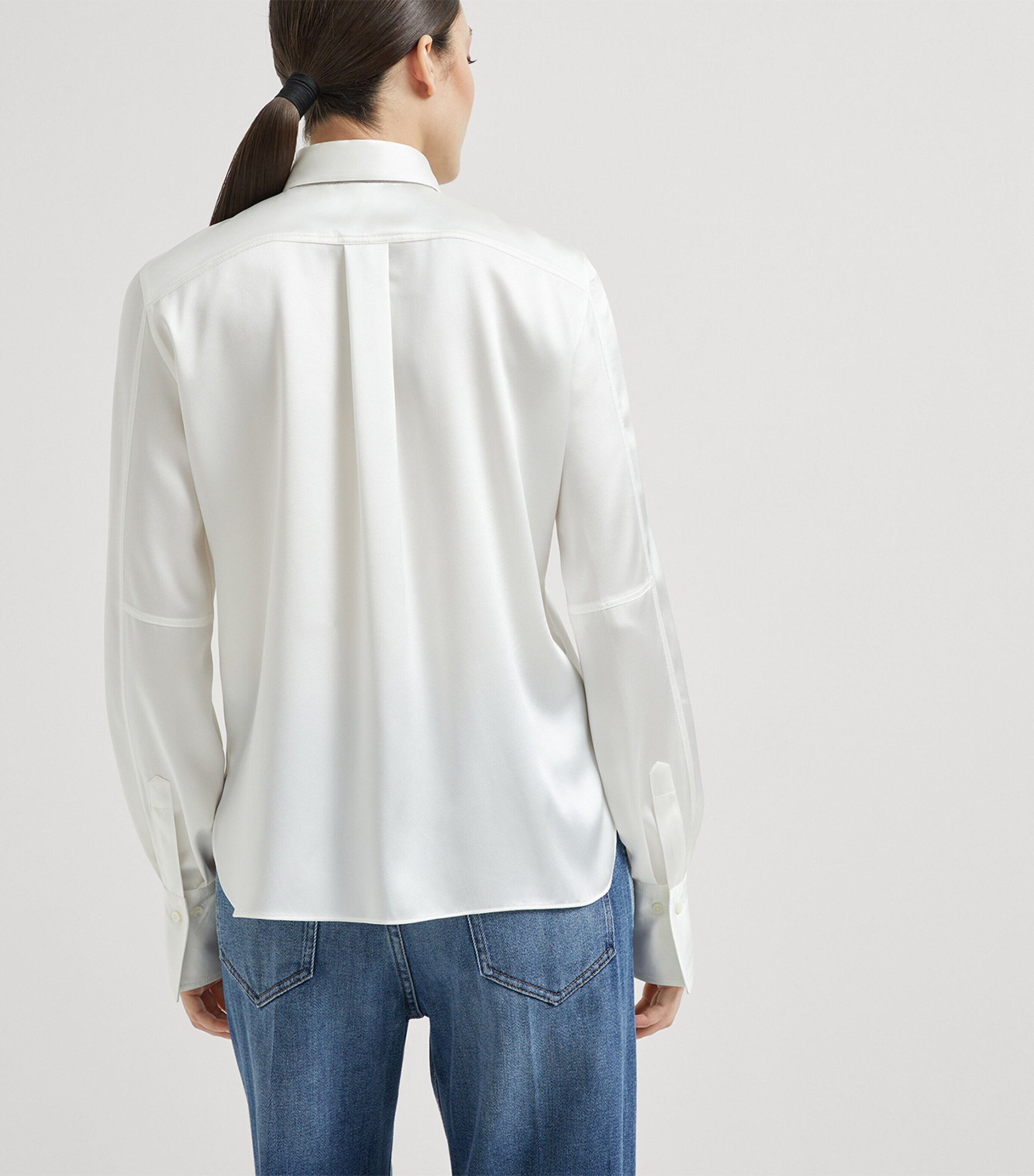 Stretch-Silk Satin Shirt C600 Image 3