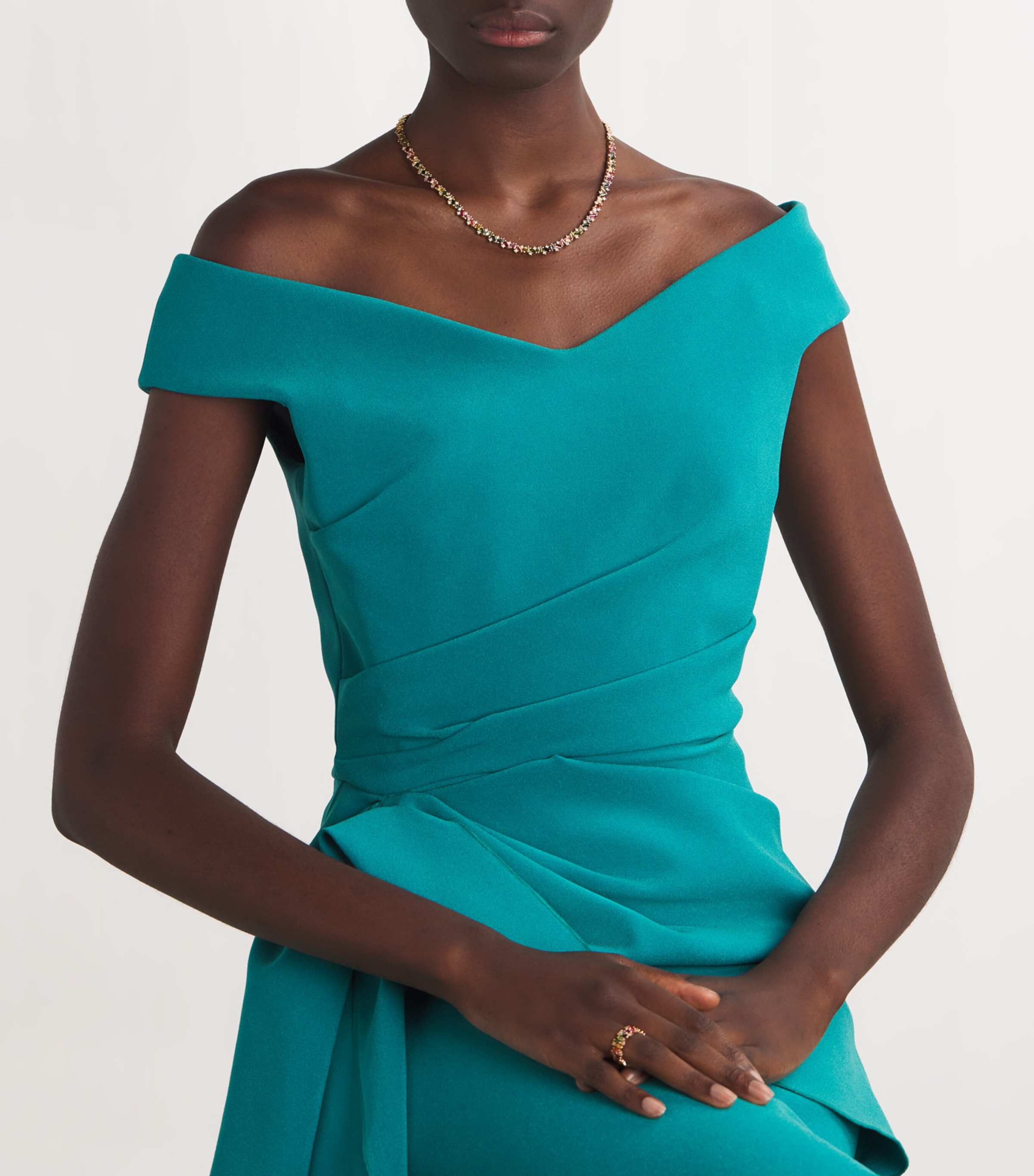 Rose Gold, Rainbow Sapphire and Diamond Frenzy Tennis Necklace 18K RG/RS Image 4