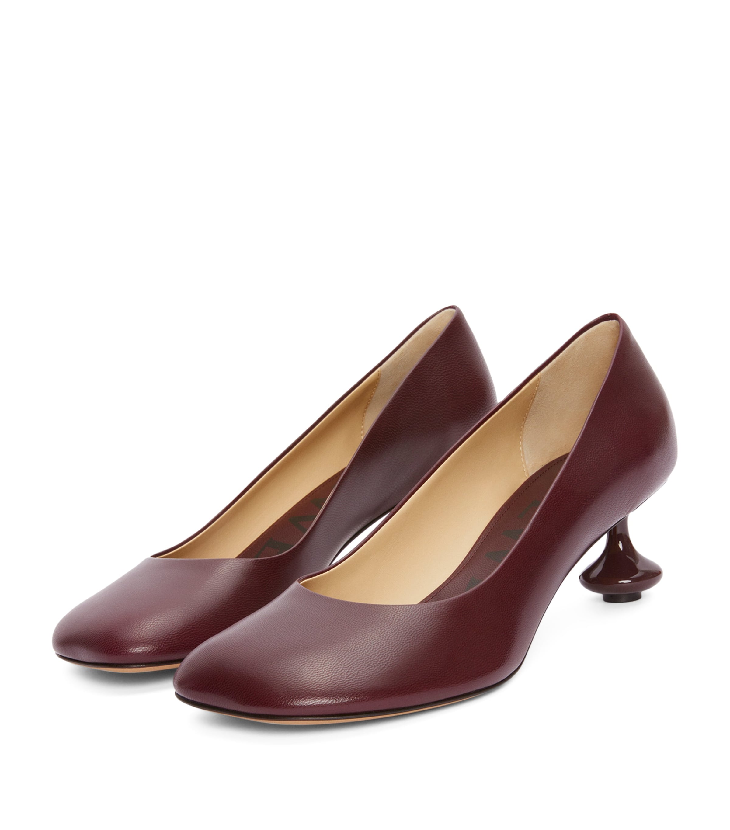 Leather LOEWE Toy Pumps 45 BURGUNDY Image 3