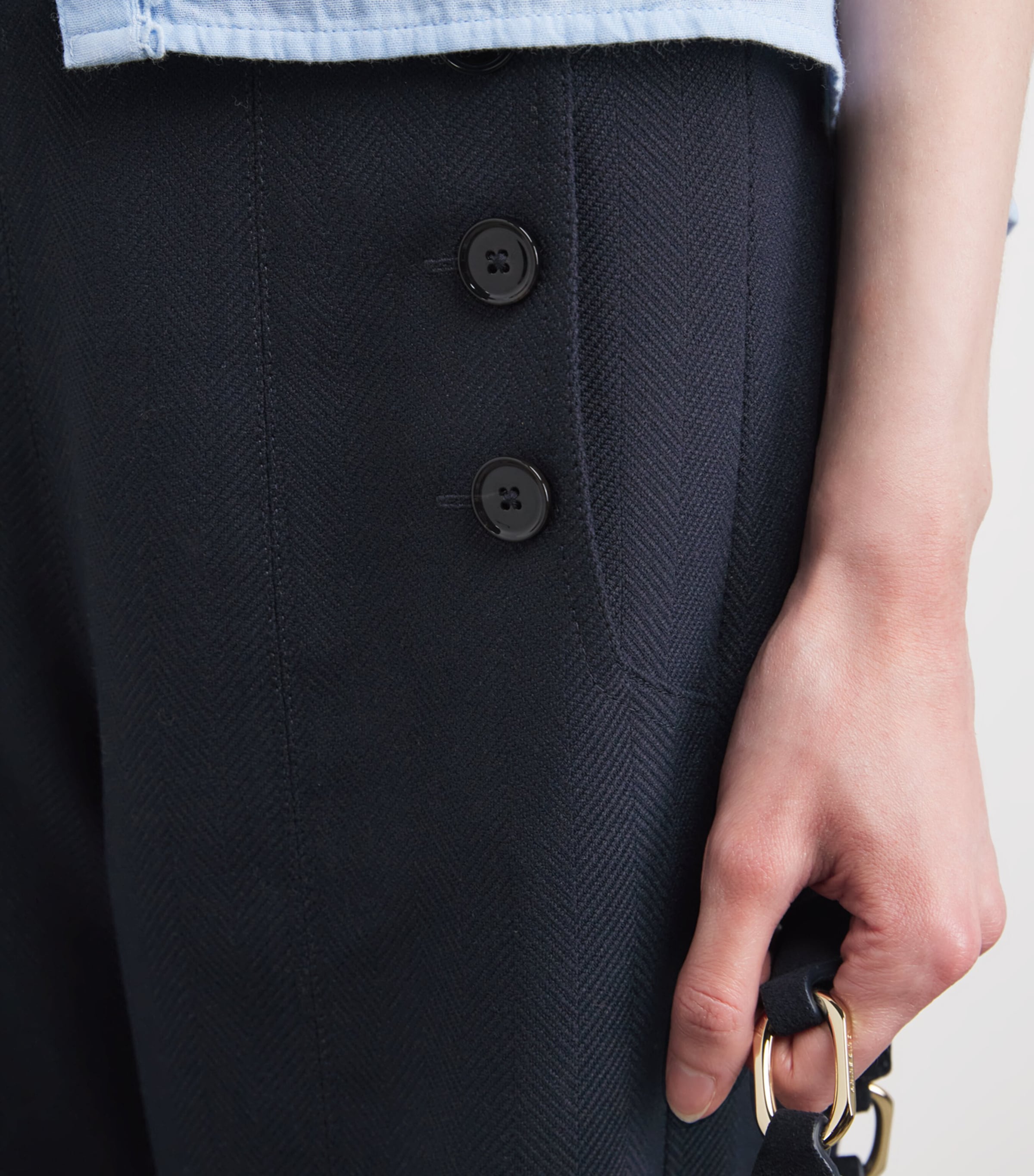 ME+EM Womens Straight Cropped Trousers Navy Image 3
