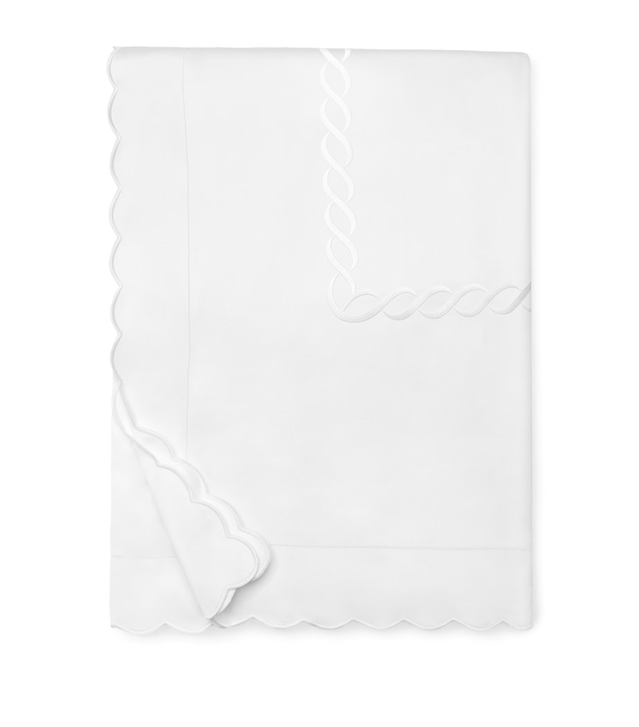 Cotton Treccia Splendore Super King Duvet Cover (260cm x 220cm) WHITE/WHITE Image 1