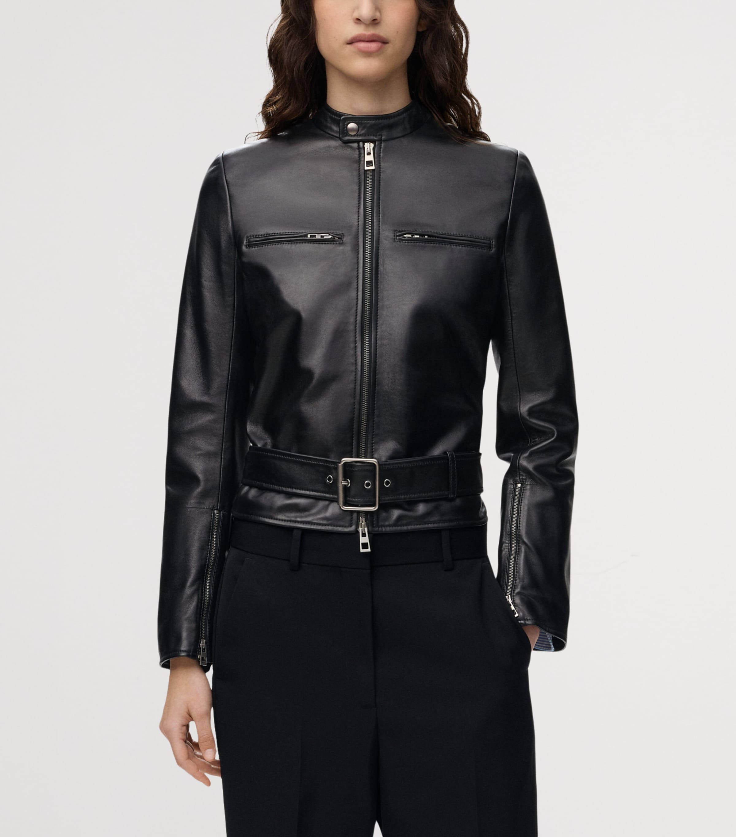 LOEWE Womens Biker Jacket Black Image 3