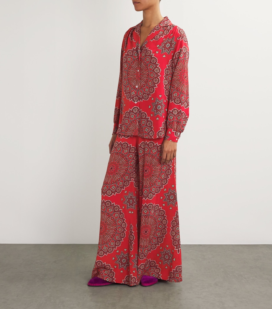 Silk Dalton Wide-Leg Trousers RED Image 2
