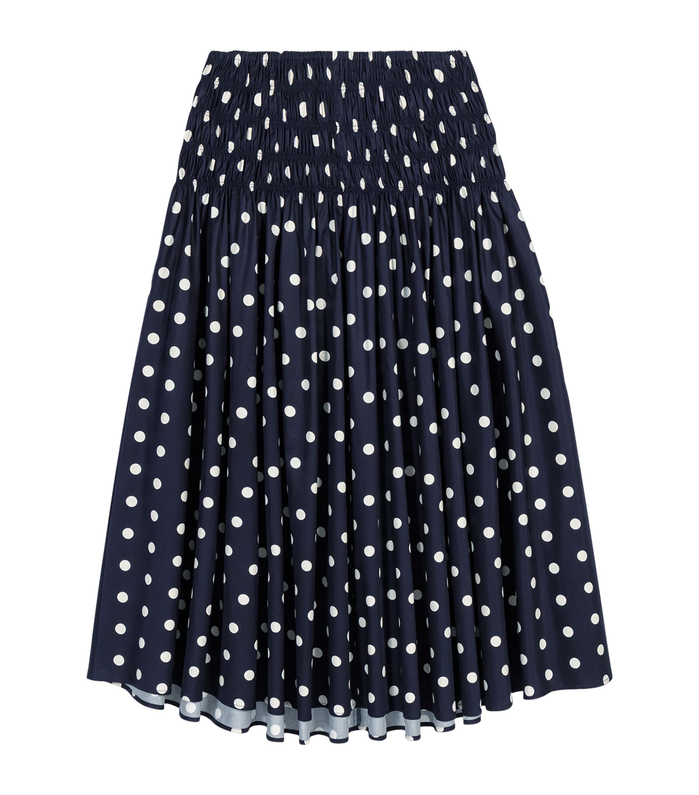 Maje Womens Cotton Polka-Dot Maxi Skirt Navy Dots Print Image 1