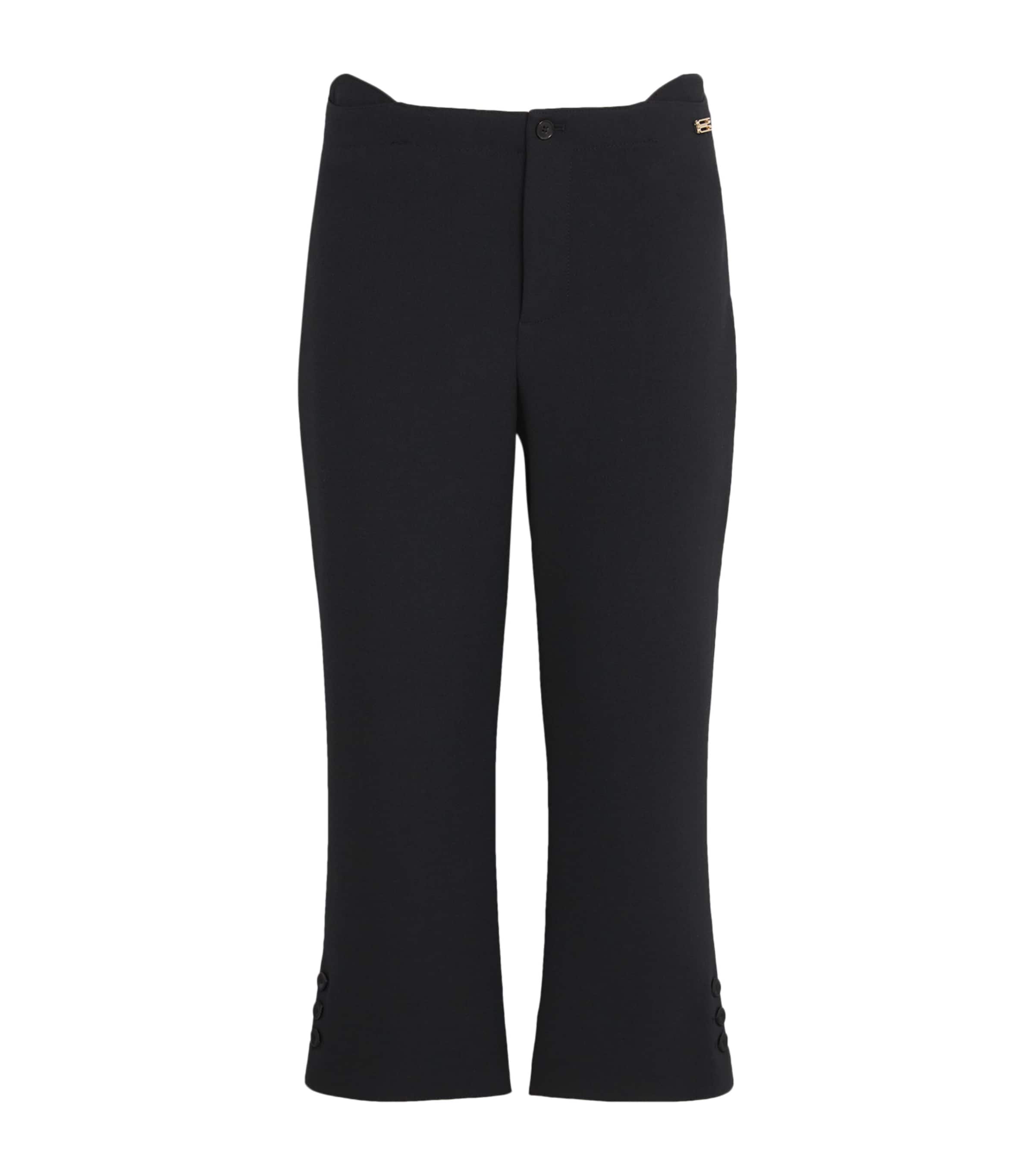 ボトムスその他 Victoria Beckham Cropped black trousers in wool blend Victoria Beckham Tab-Detail Cropped Trousers | Harrods US