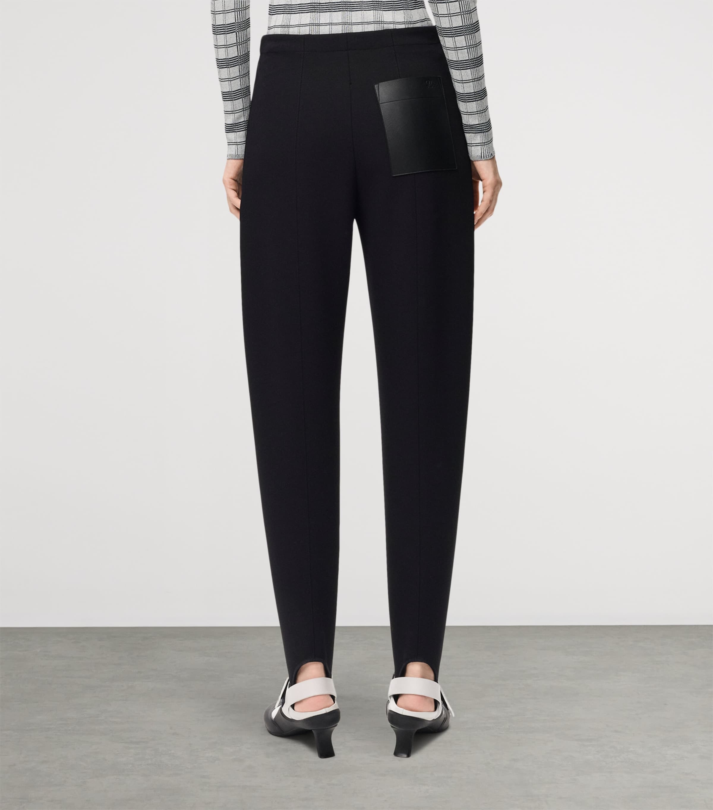 LOEWE Womens Wool-Blend Stirrup Trousers Black Image 4