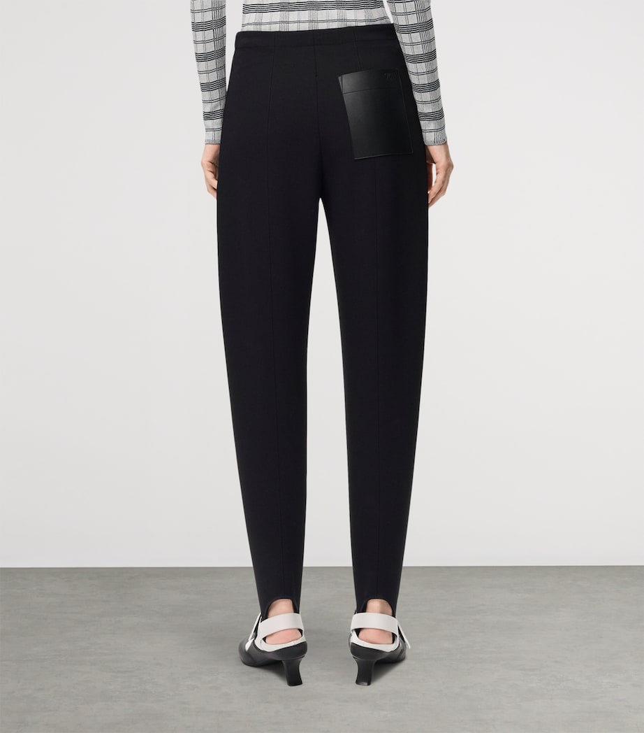 LOEWE Womens Wool-Blend Stirrup Trousers Black Image 4