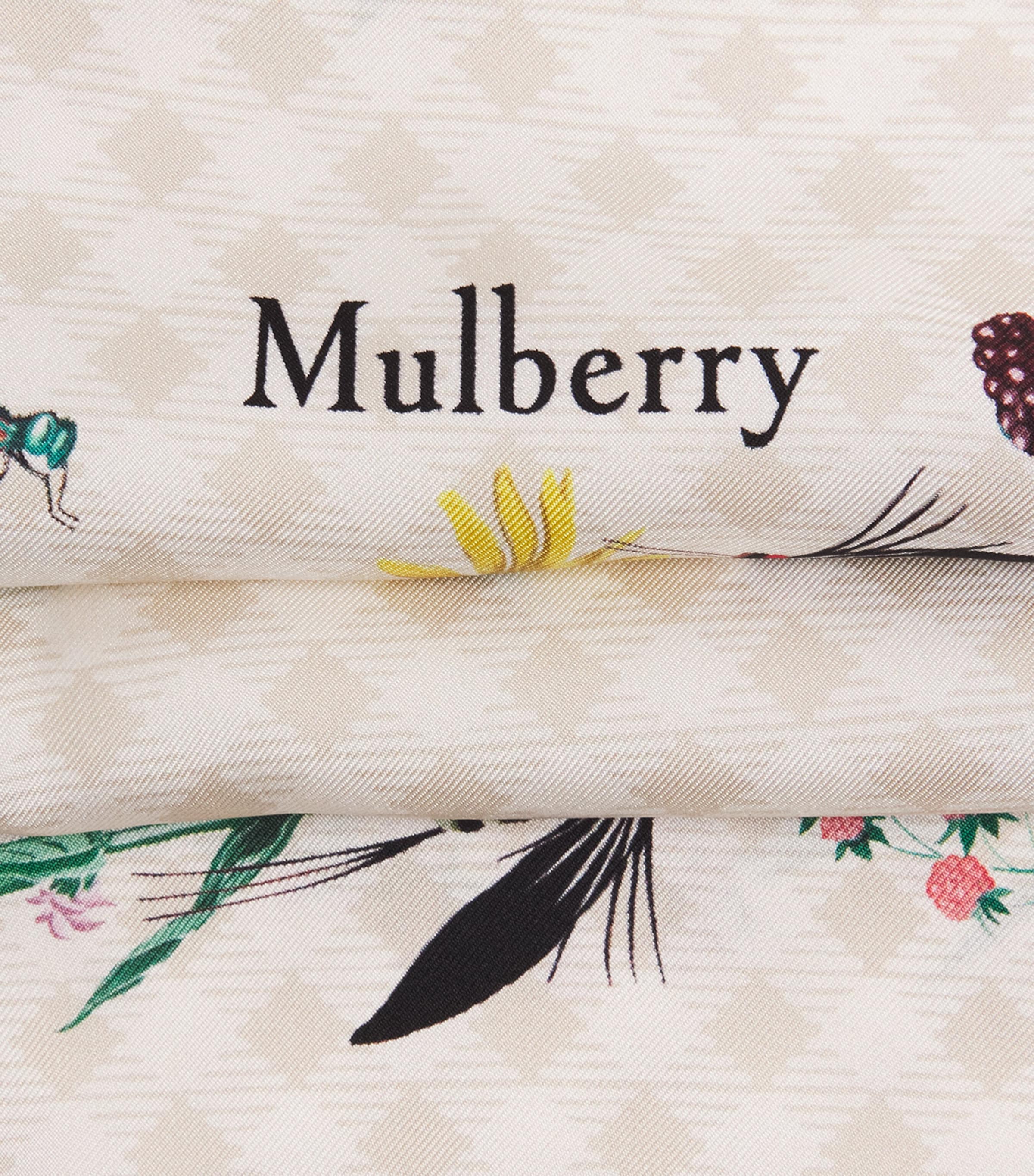 Mulberry Organic Silk Riverside Square Scarf Eggshell Image 4