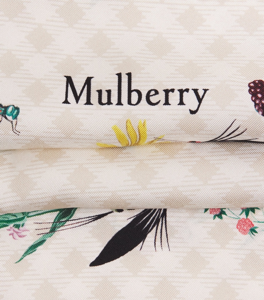 Mulberry Organic Silk Riverside Square Scarf Eggshell Image 4