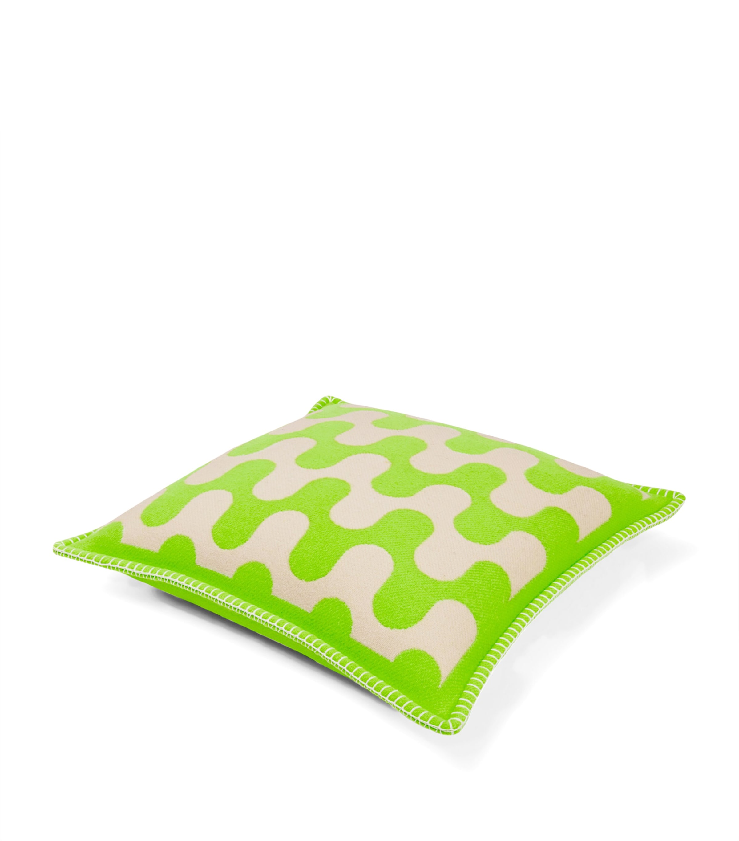 Wool Modernism 003 Cushion (50cm x 50cm) 6E40 - BRIGHT LIME/C Image 3