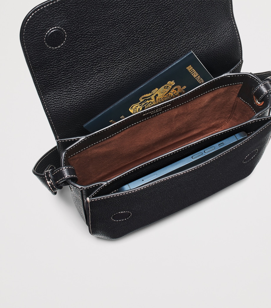 Aspinal Of London Large Leather Ella Cross-Body Bag Black Image 8