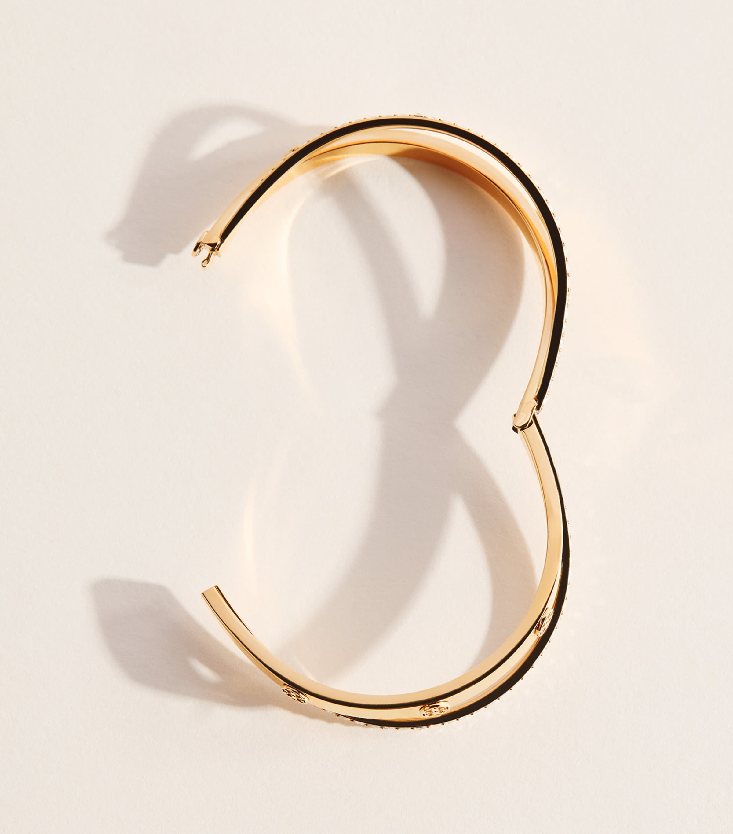 Tory Burch Gold-Plated Icon Pavé Double Bracelet Tory Gold / Crystal Image 3