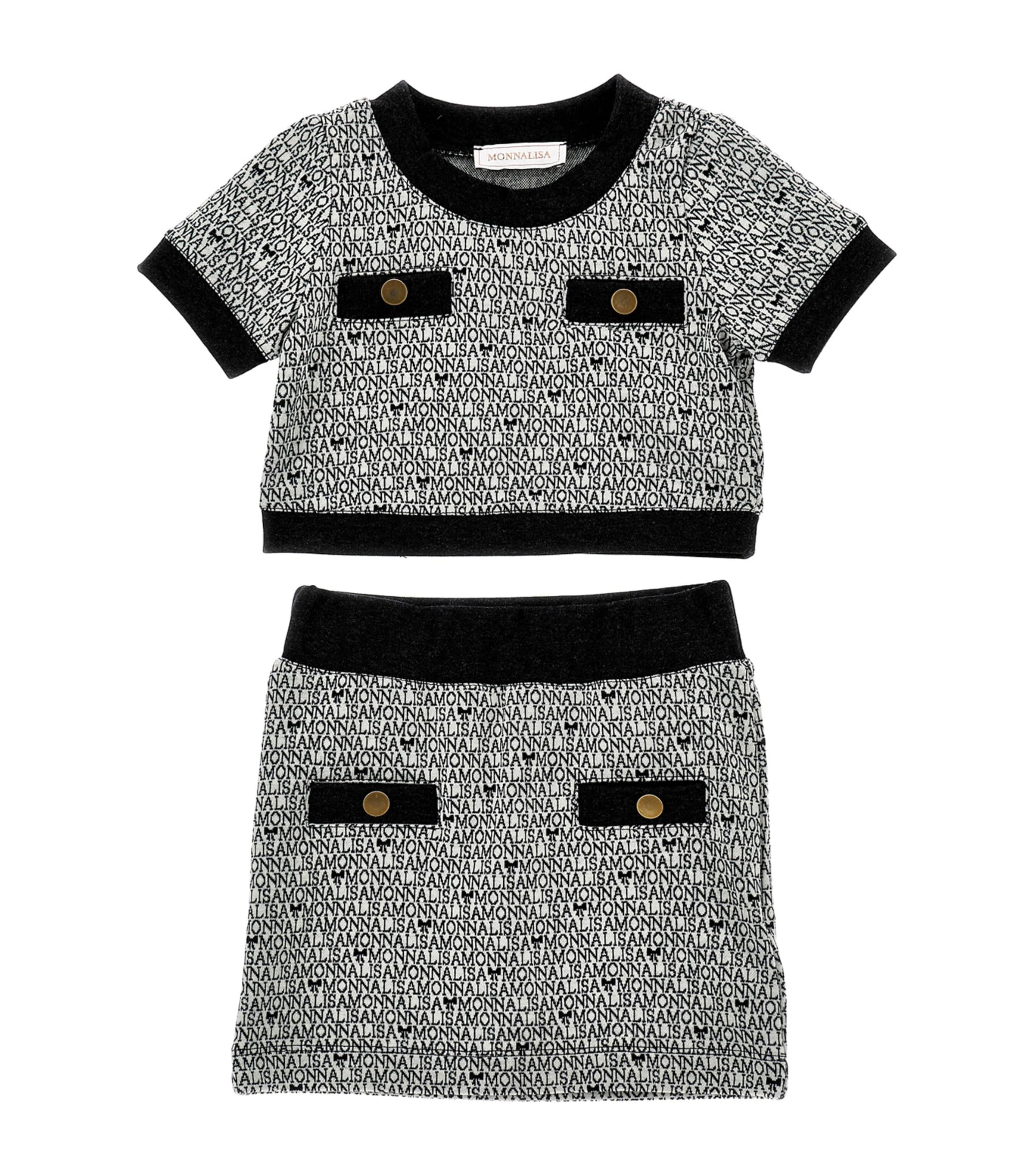 Knitted Monogram Top and Skirt Set (2-12 Years) PANNA+NERO Image 1