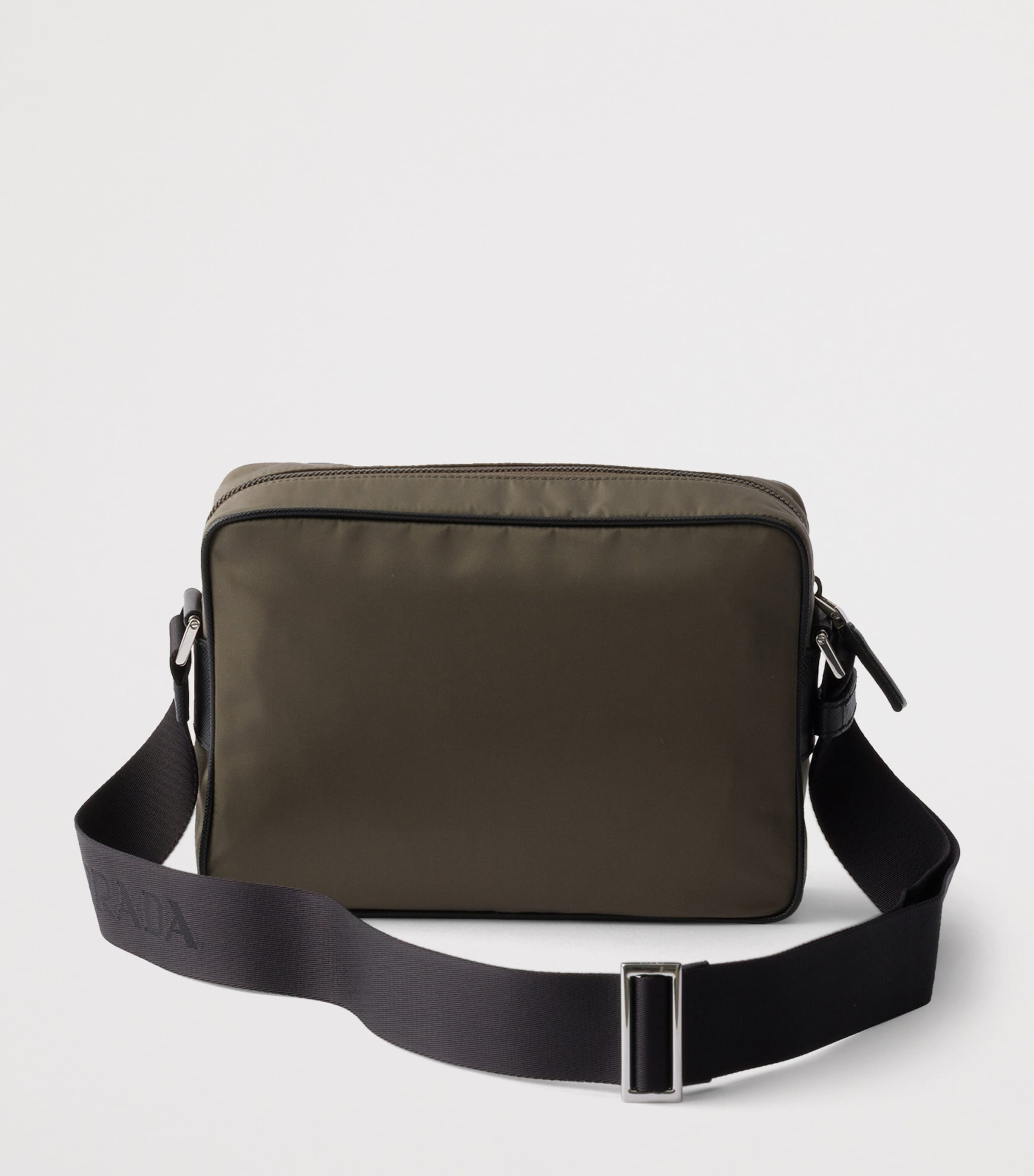 Prada Re-Nylon Saffiano Leather-Trim Shoulder Bag Grey Image 3