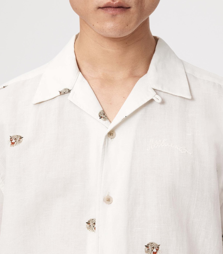 AllSaints Mens Short-Sleeve Feline Shirt Ecru Image 6