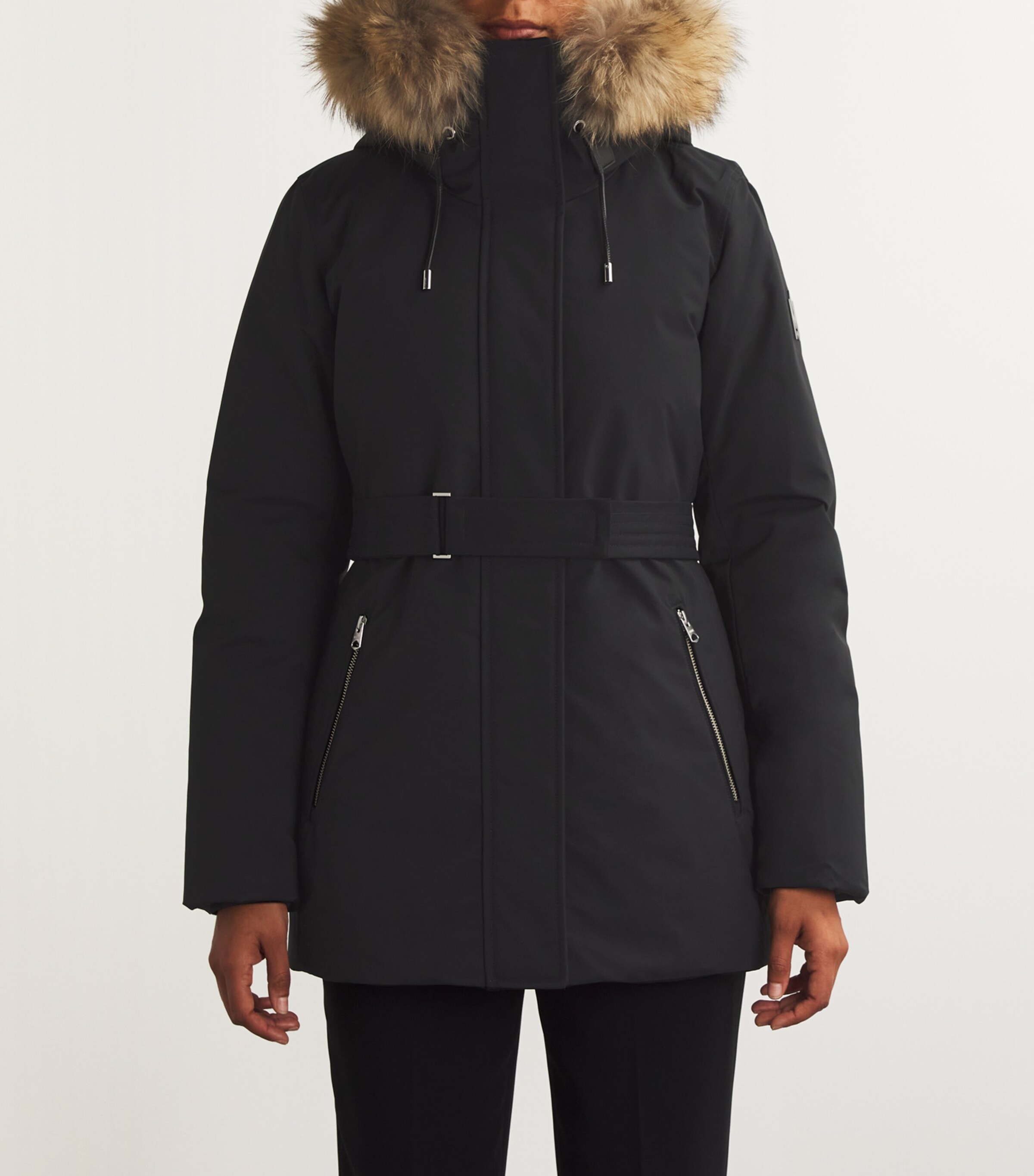 Fur-Trim Jeni-FZ Down Coat BLACK C0001 Image 3