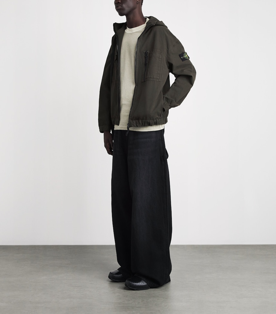 Stone Island Mens Organic Cotton Ripstop Hooded Overshirt Image 2