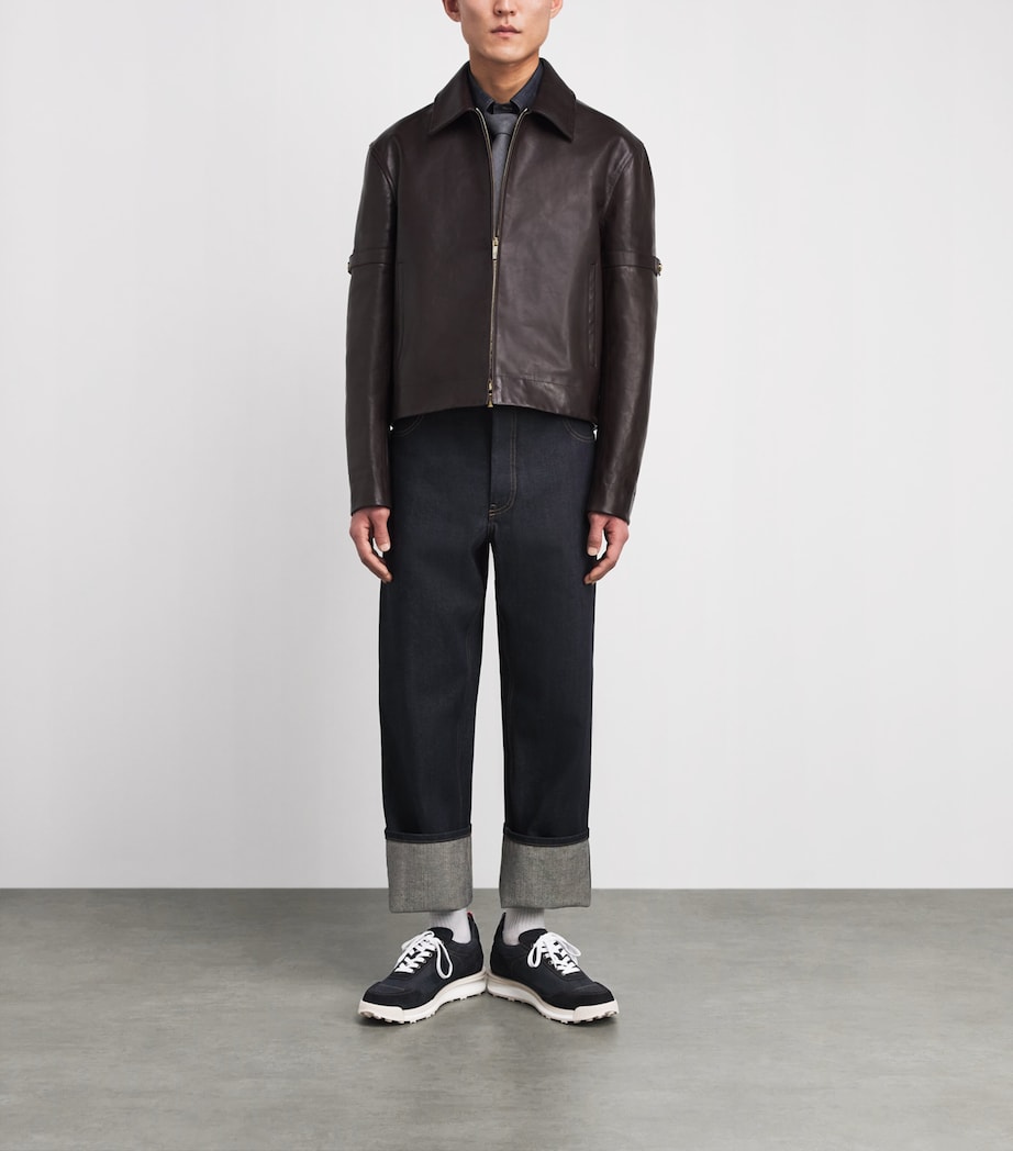 Thom Browne Denim Alumni Sneakers Navy Image 4