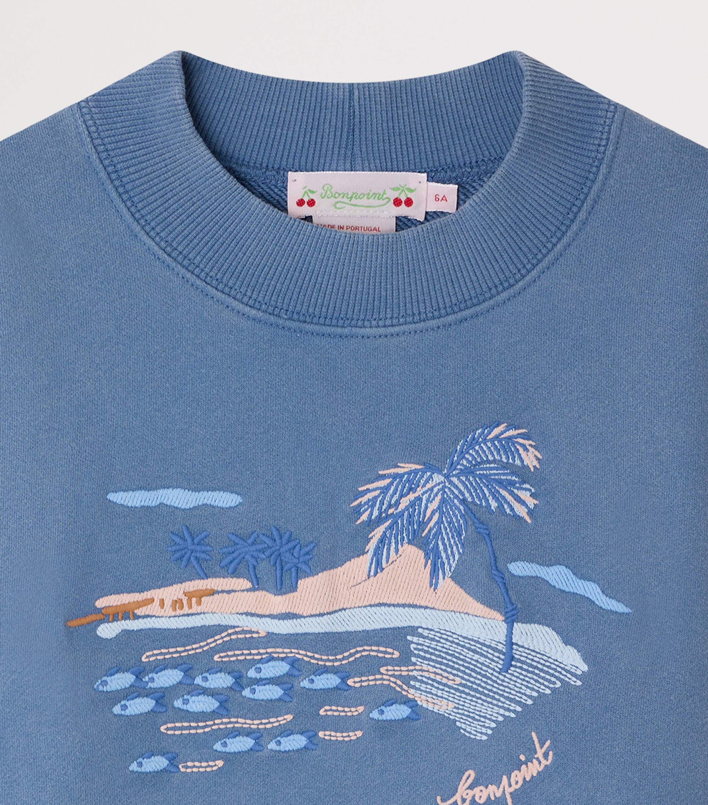 Bonpoint Cotton Lika Sweatshirt (10-14 Years) Upb Bleu Mer Image 3