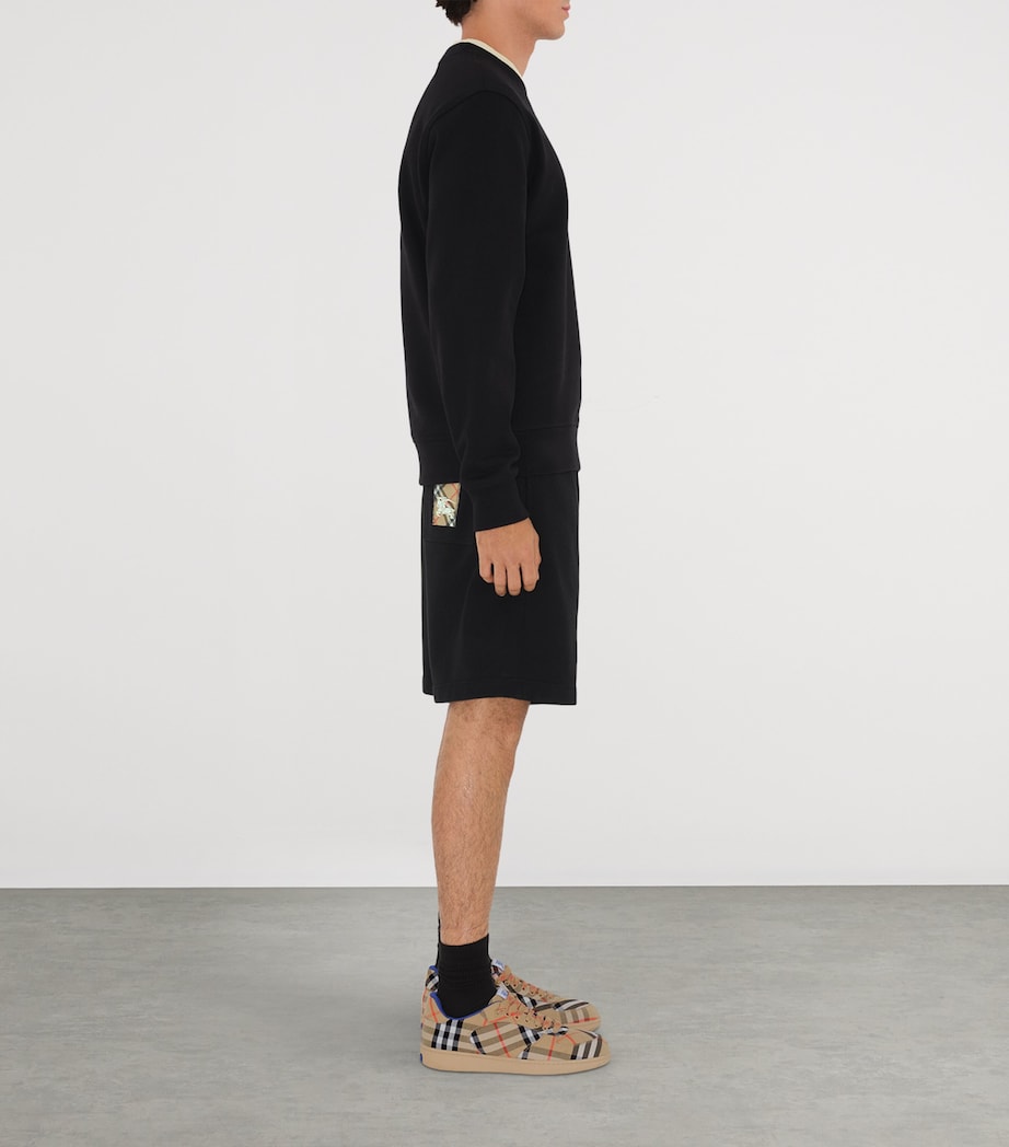 Cotton Check Logo Shorts BLACK Image 3