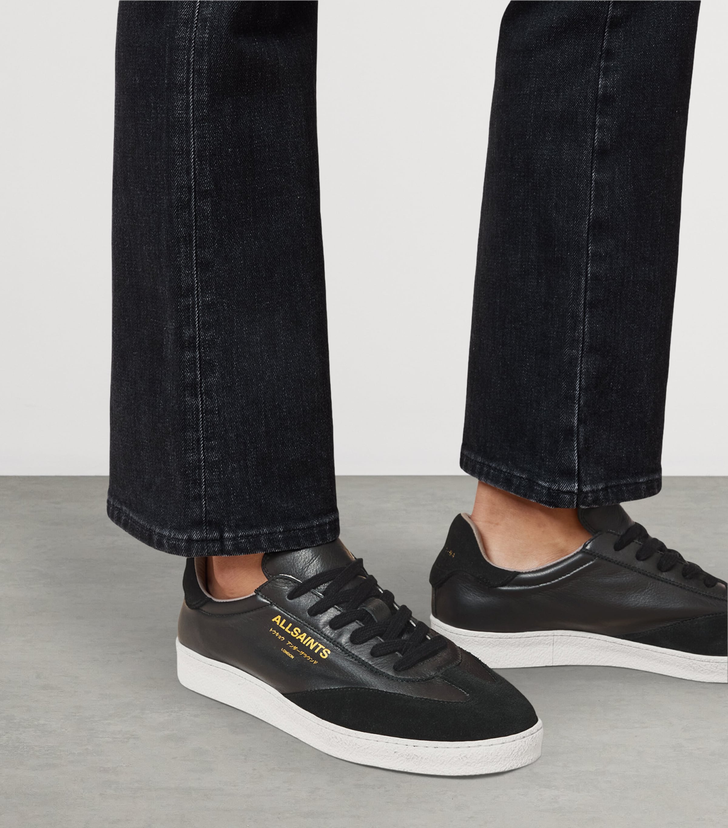 AllSaints Leather Thelma Sneakers Black Image 2