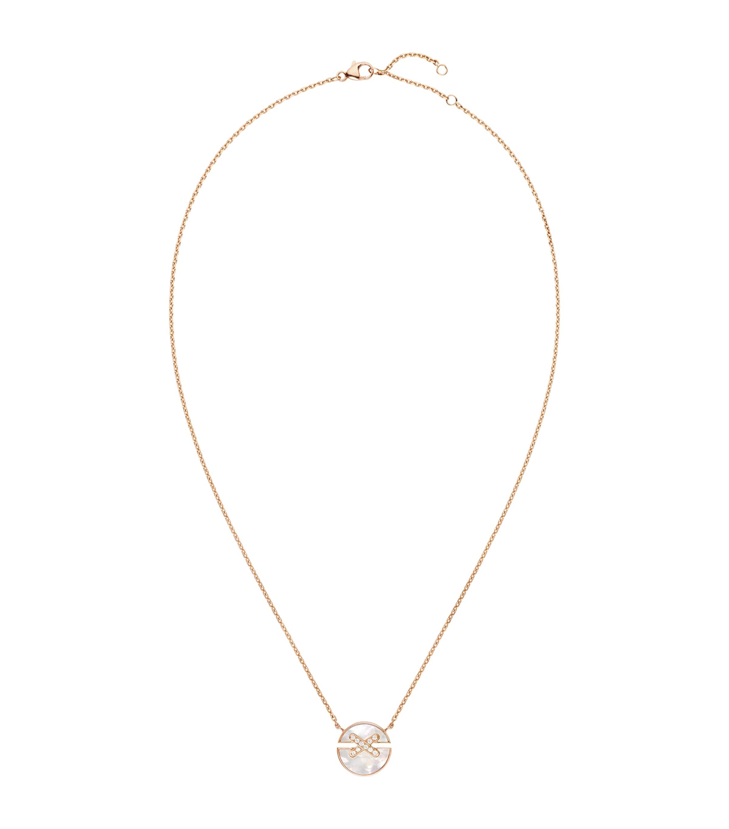 Small Rose Gold, Diamond and Mother-of-Pearl Harmony Pendant Necklace PINK GOLD Image 1