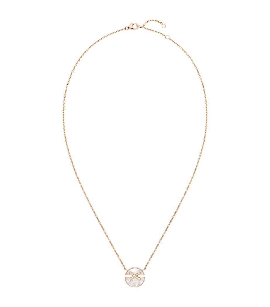 Small Rose Gold, Diamond and Mother-of-Pearl Harmony Pendant Necklace PINK GOLD Image 1