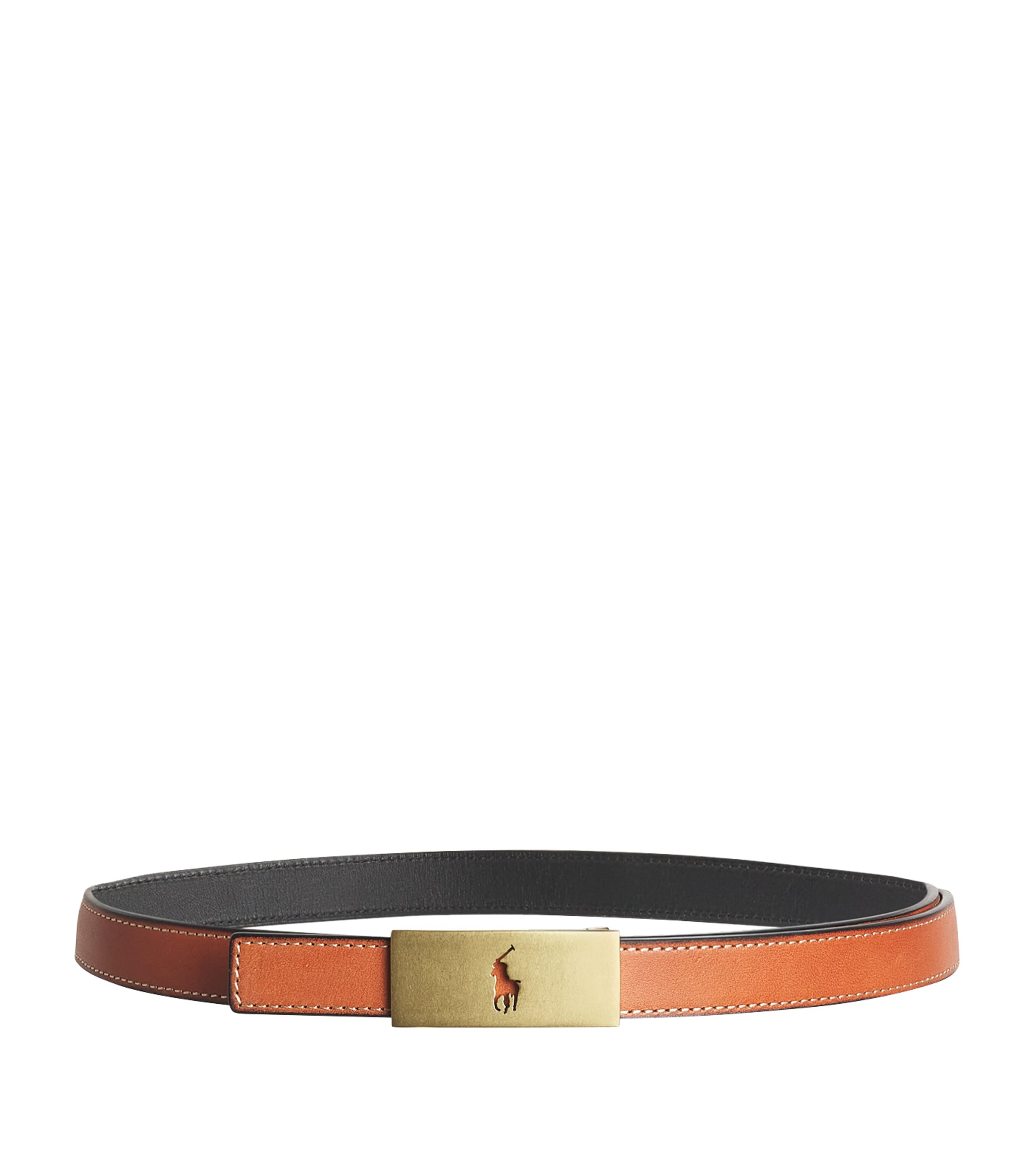 Polo Ralph Lauren Leather Reversible Polo Id Belt In Brown