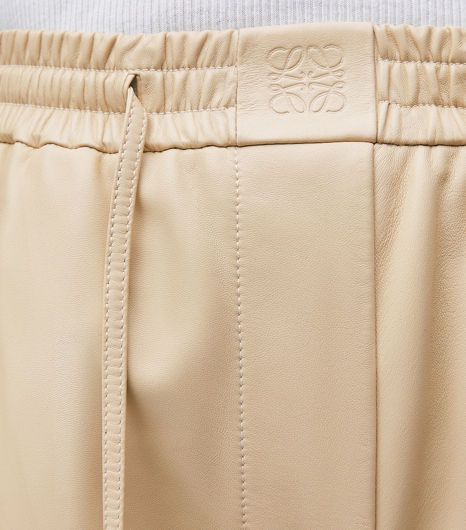 EXCLUSIVE Lambskin Wide-Leg Silver Capsule Barrel Trousers BEIGE Image 5