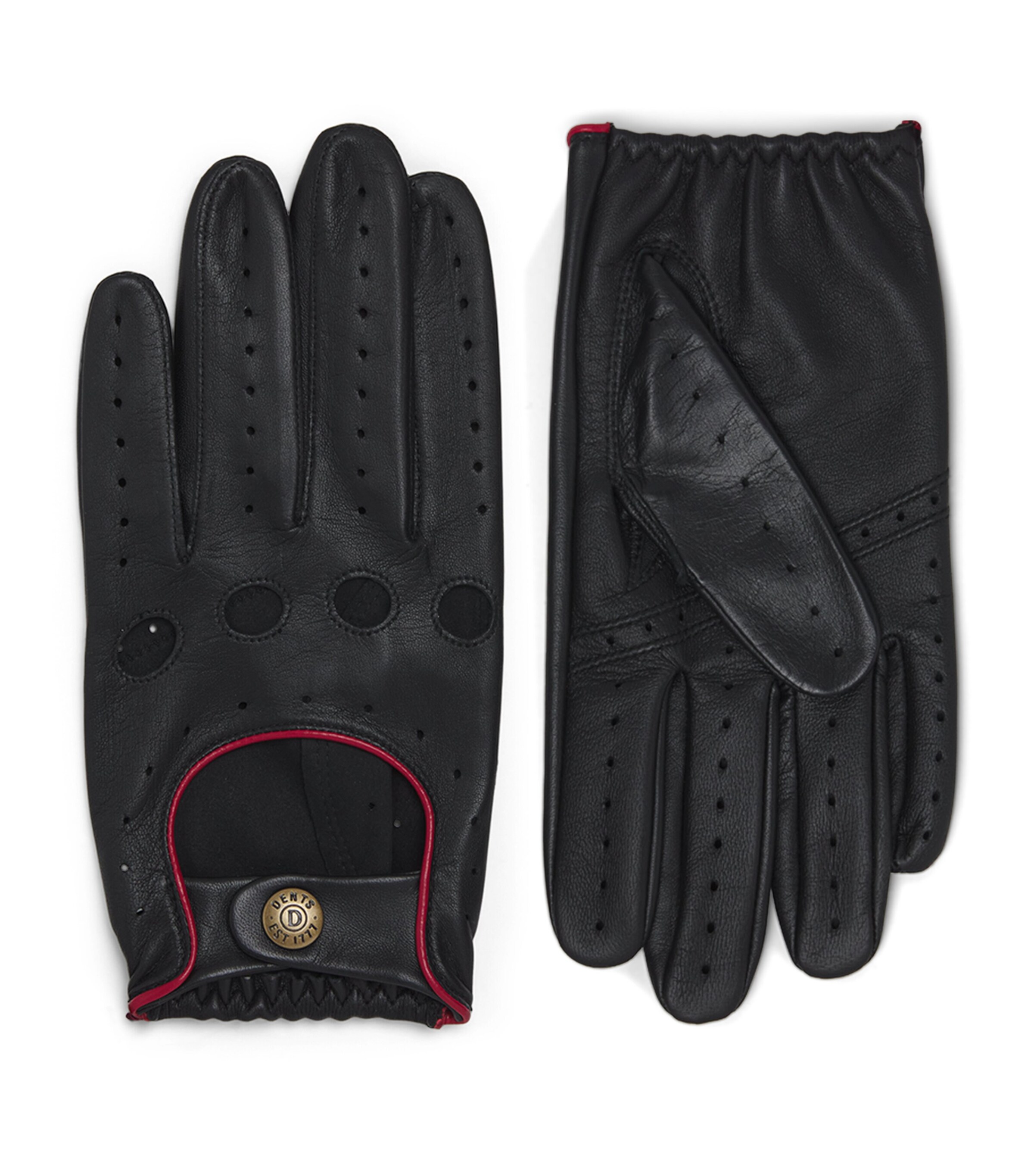 DENTS Black Leather Touchscreen Driving Gloves Harrods AU
