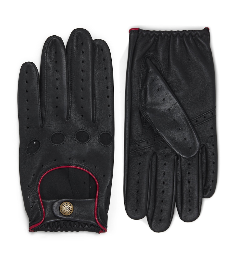 DENTS Black Leather Touchscreen Driving Gloves Harrods AU