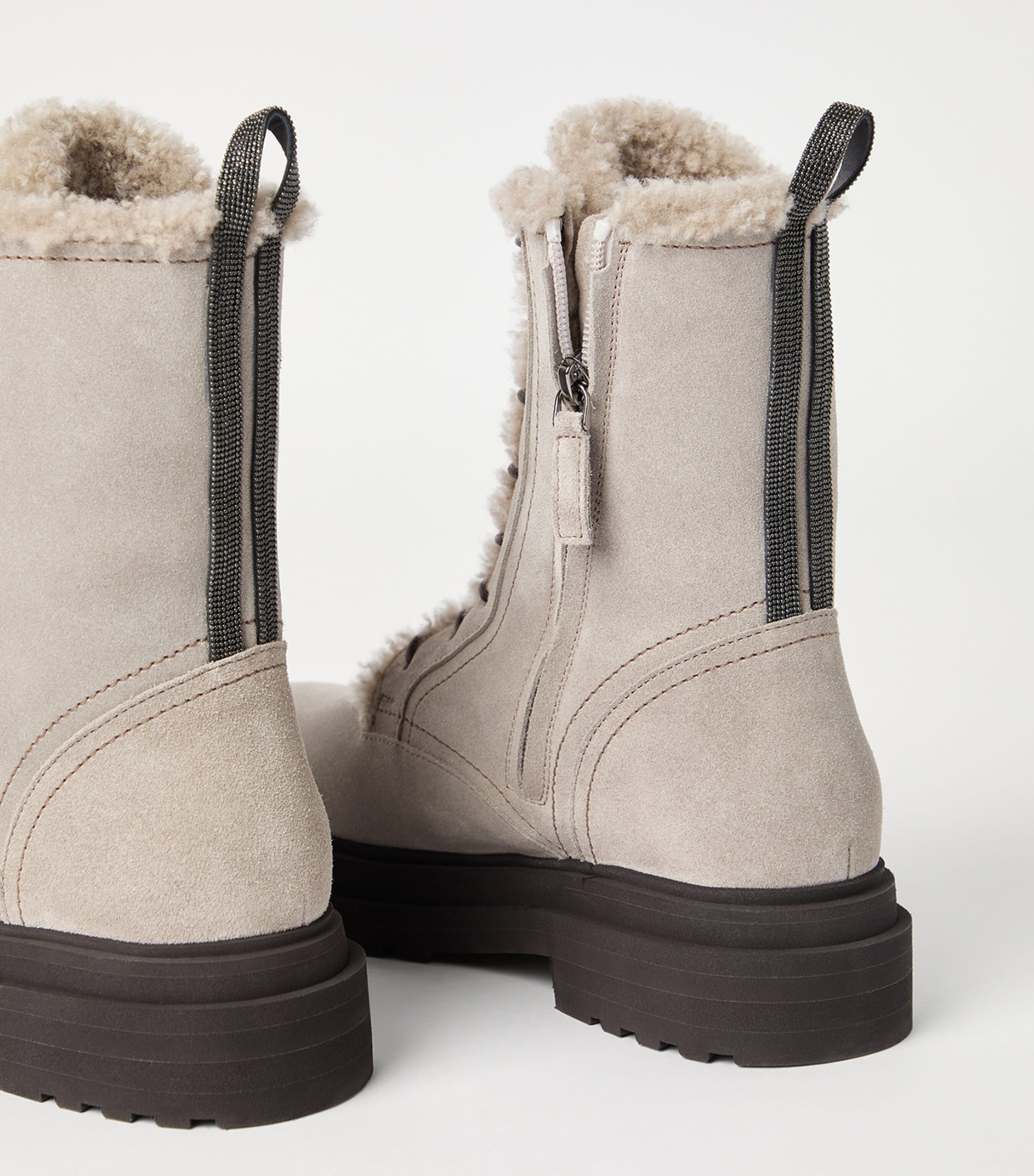 Suede Lace-Up Ankle Boots C5859 Image 5