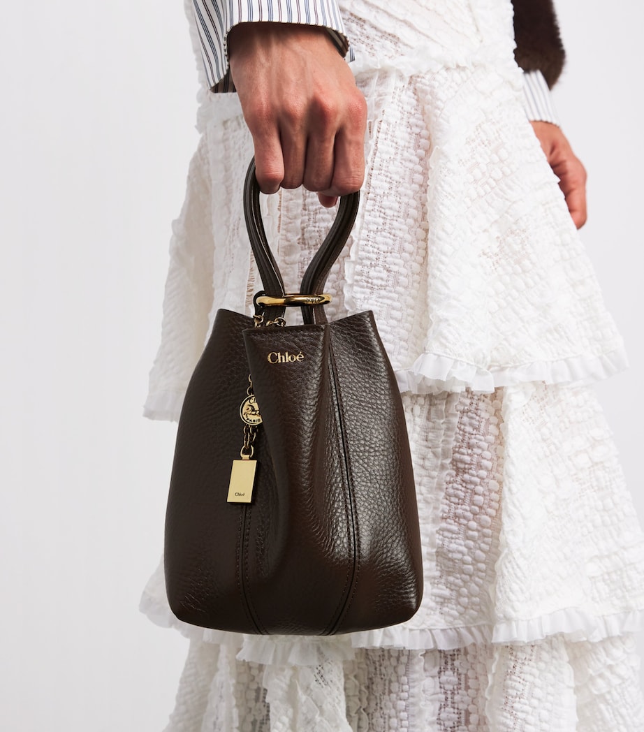 Chloé Small Calfskin Spin Tote Bag Kohl Brown Image 2