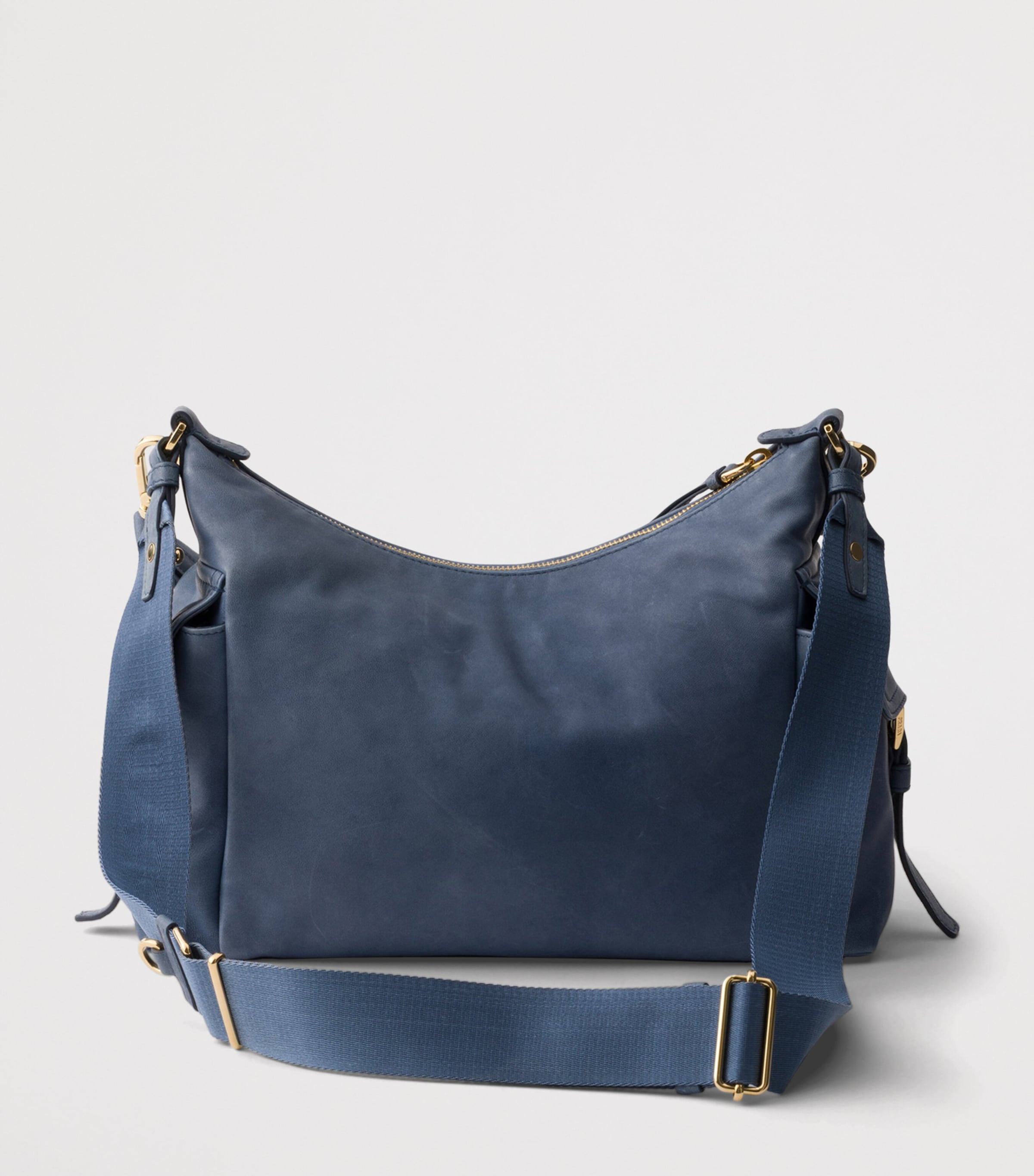 Prada Large Nappa Leather Explore Shoulder Bag Blue Image 5