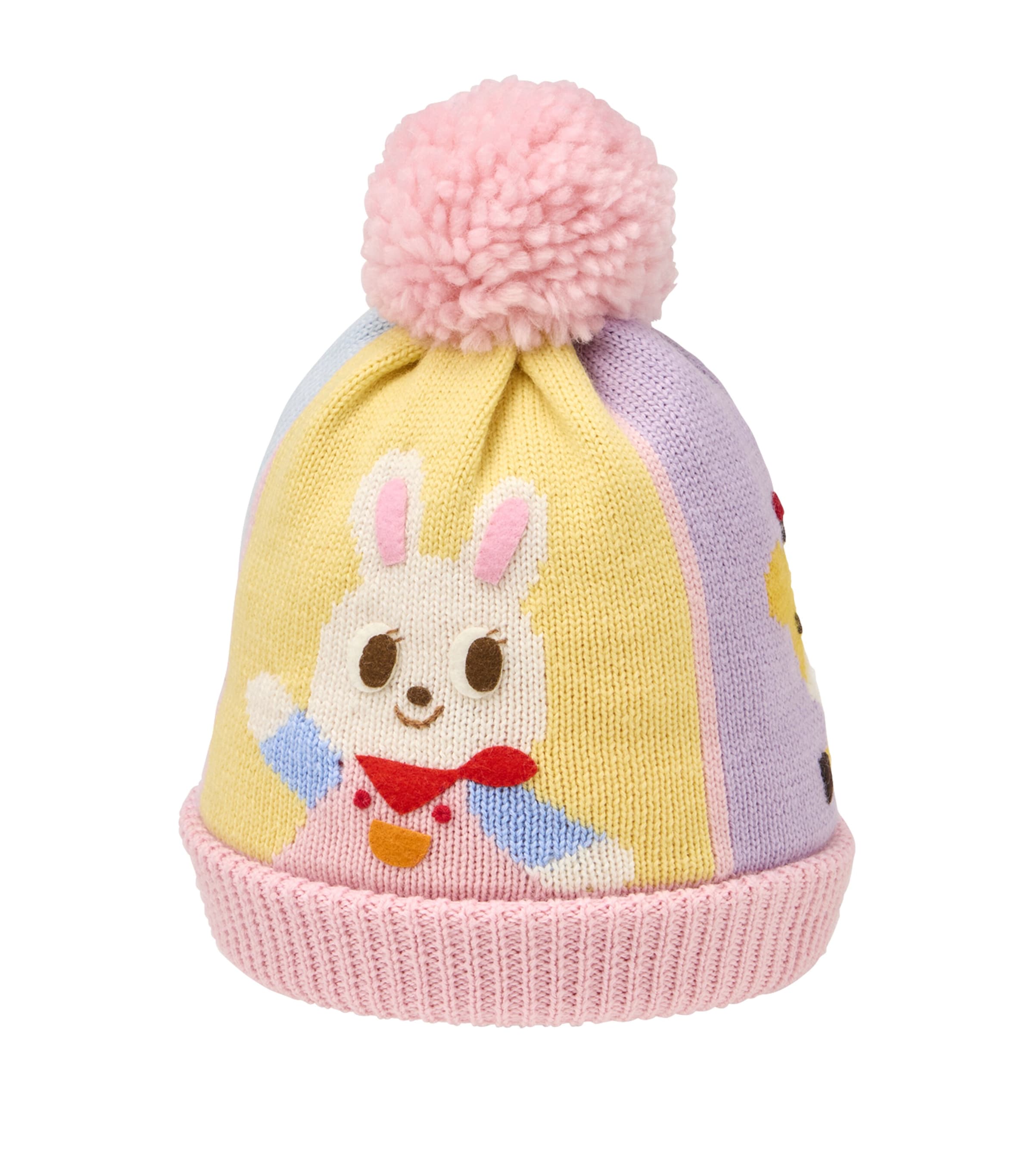 Miki House Pom-pom Rabbit Beanie Hat In Multi