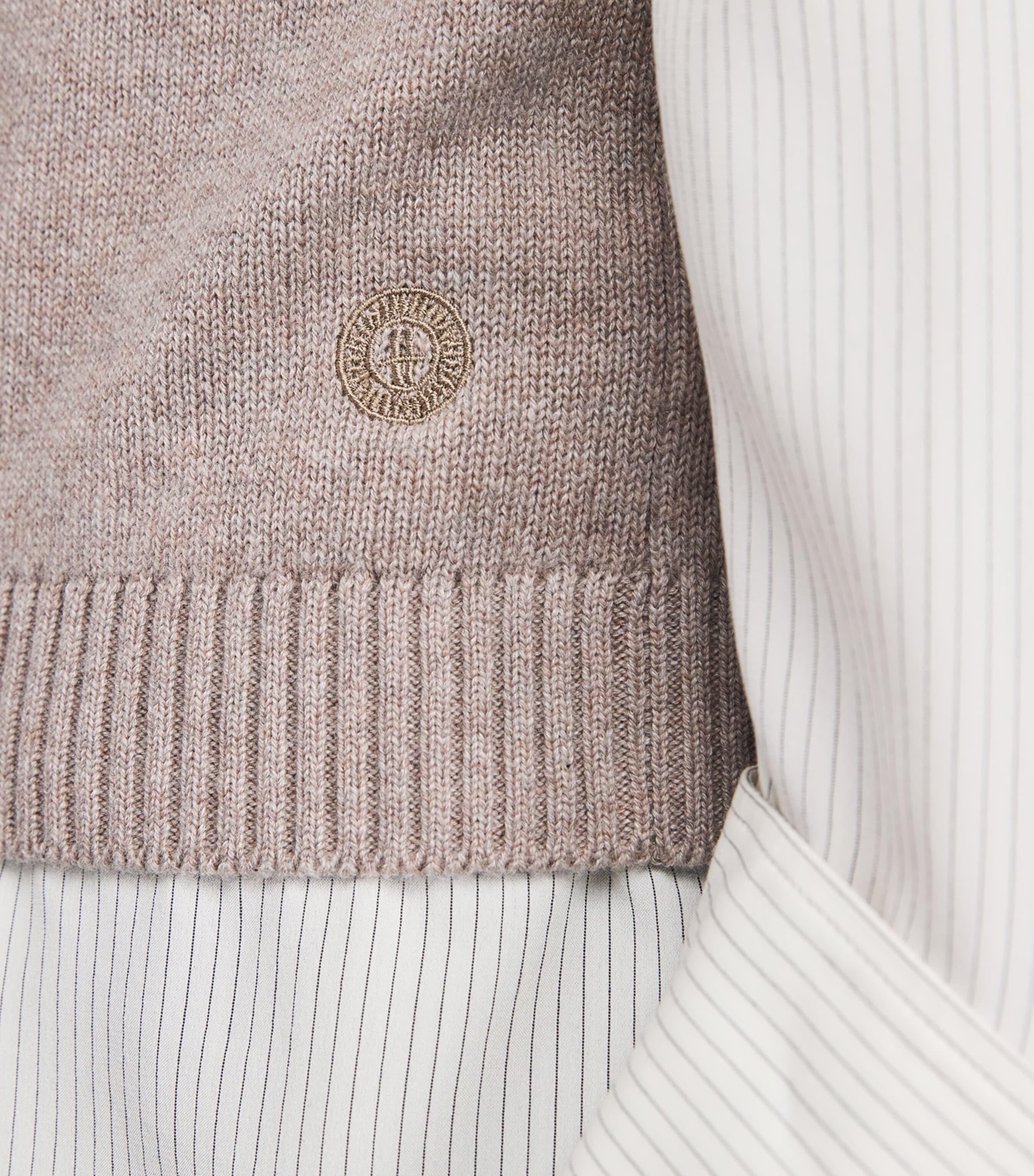 Harrods Womens Cashmere-Cotton Sweater Vest Dark Natural Image 3